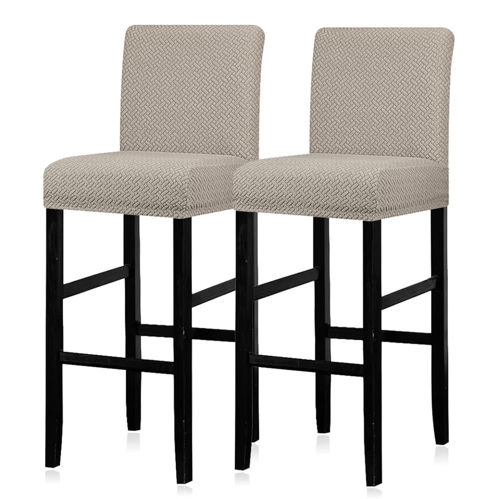 Lellen Bar Stool Covers Set of 2,Stretch Washable Barstool Seat Covers Removable Bar Chair Covers with Backs,Counter Height Bar Stool Chair Covers for Kitchen Dining Room Cafe