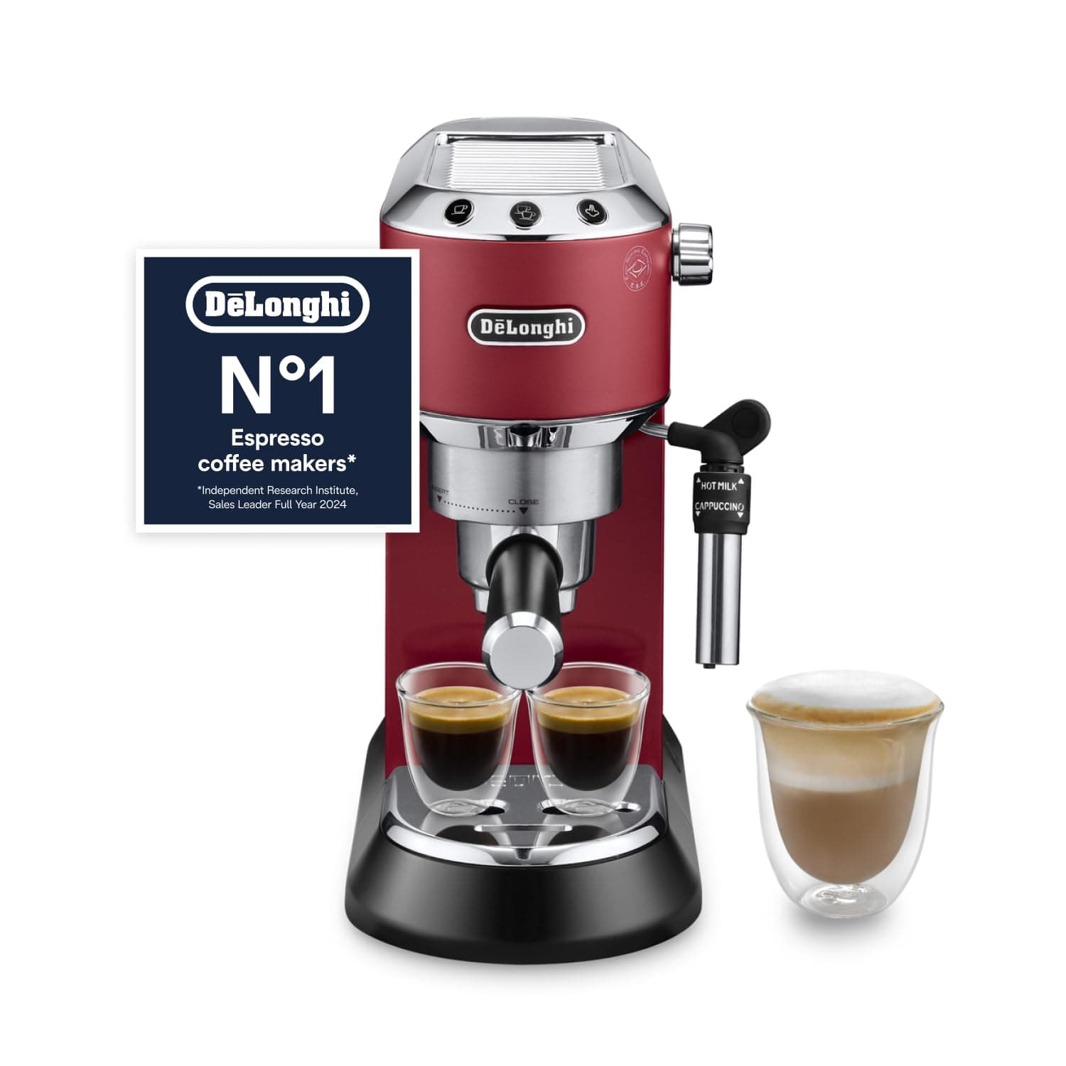 Dedica Style EC685R Traditional Pump Espresso Machine - Red