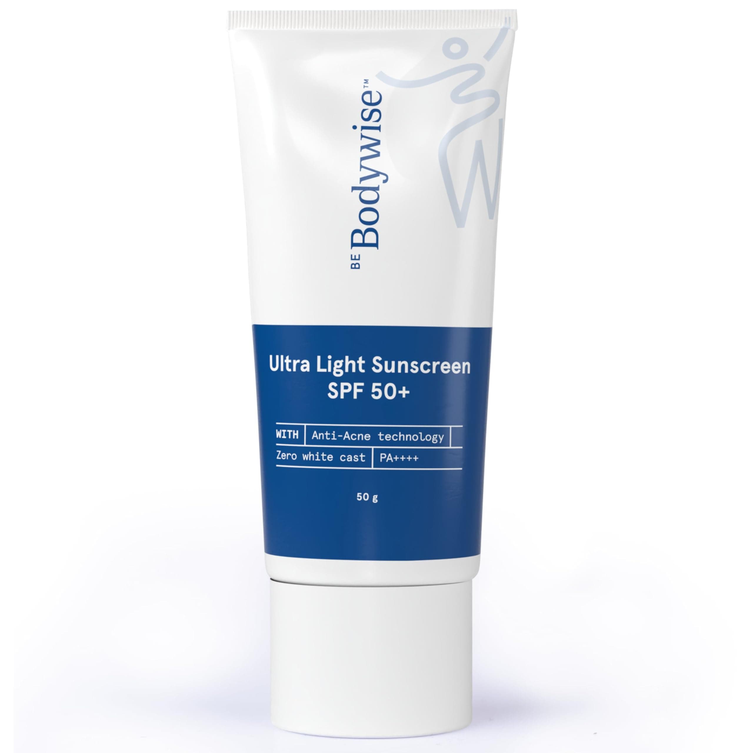 Ultra Light Sunscreen SPF 50 PA+++ for Oily, Dry, Acne-prone Skin | Broad Spectrum Protection & Blue Light Protection | No White Cast | Non-Greasy | Korean Anti-Acne Technology | Water & Sweat Resistant | Ultra Lightweight Texture | For Men & Women | 50g