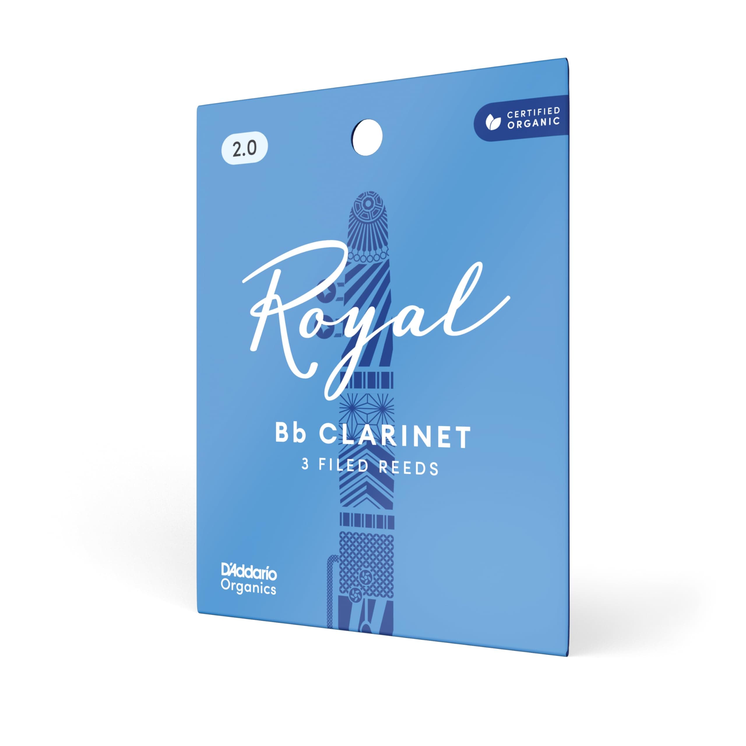 Royal by D'Addario Bb Clarinet Reeds, Strength 2, 3-pack