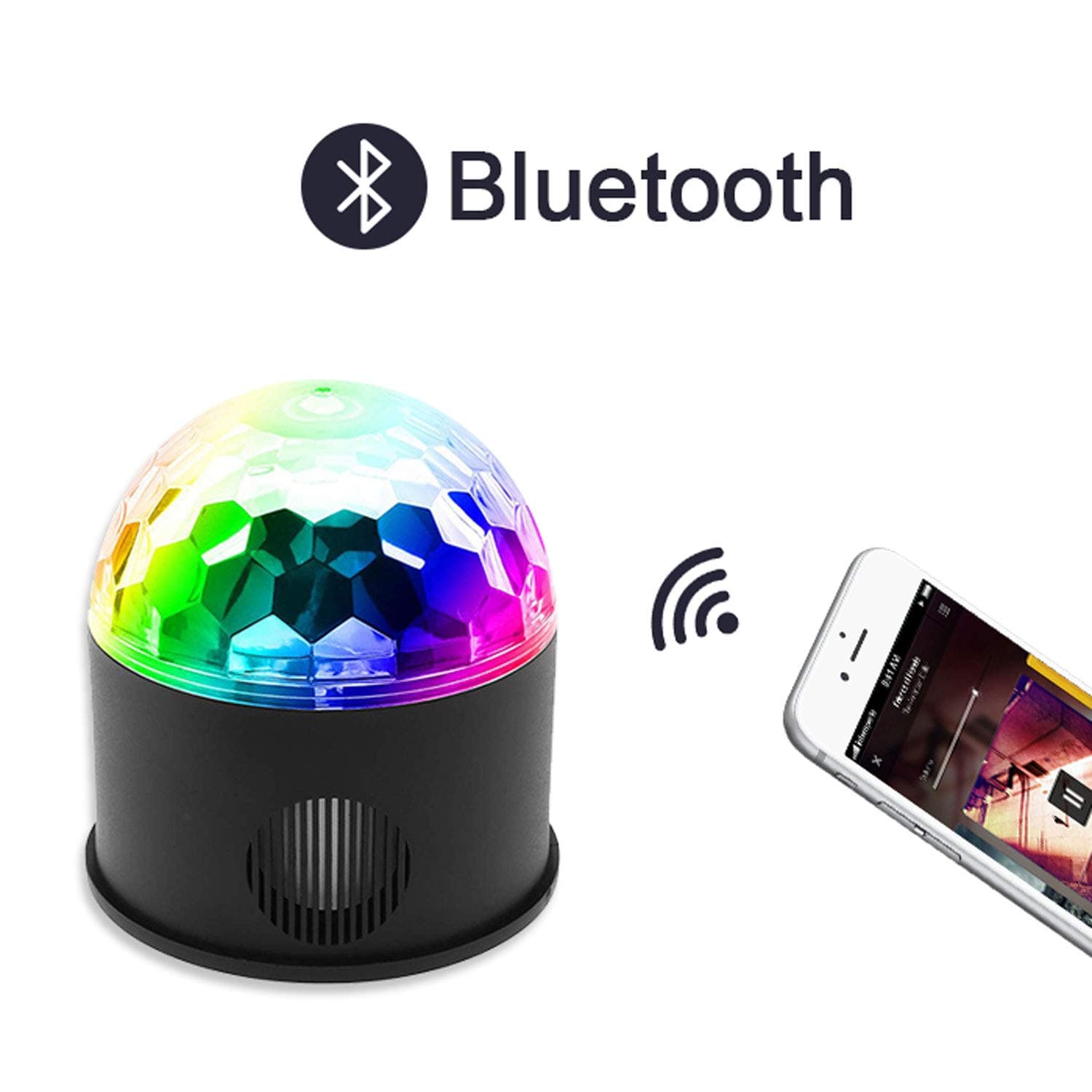 NEQUARE Party Lights with Bluetooth Speaker, Disco Ball Strobe Lights with USB, 9 Colors and 4 Modes, DJ Lights for with Remote Control for Bar Club Party DJ Karaoke Xmas Wedding Show and Outdoor