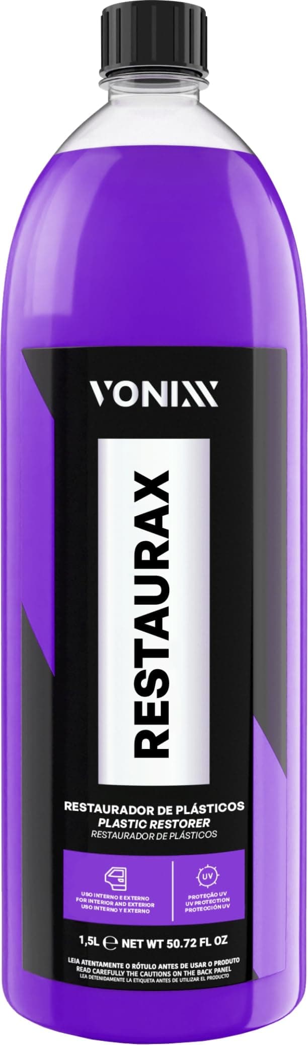 Restaurax Plastic Restorer 50.7 fl oz (1.5L) - Restore Interior and Exterior Plastic, Bumpers, Trims, dashboards, Door Panels, Dressing protectant