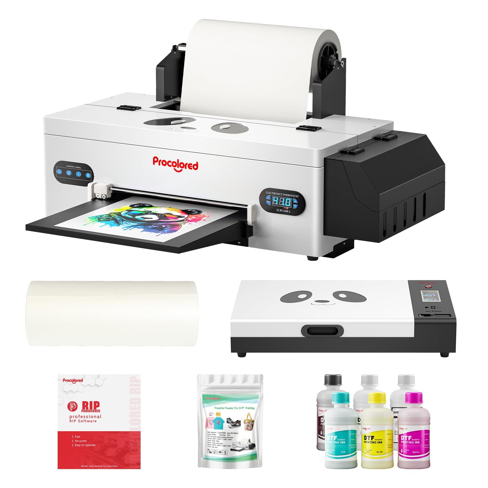 F13 Panda DTF Printer A3 L1800 Apparel Transfer Printing Machine T-Shirt Direct to Film with White Ink Circulation and Semi-Automatic Cleaning (Printer+Oven+Ink)