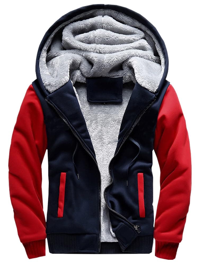 Men's Pullover Winter Jackets Hooed Fleece Hoodies Sweatshirt Wool Warm Thick Coats
