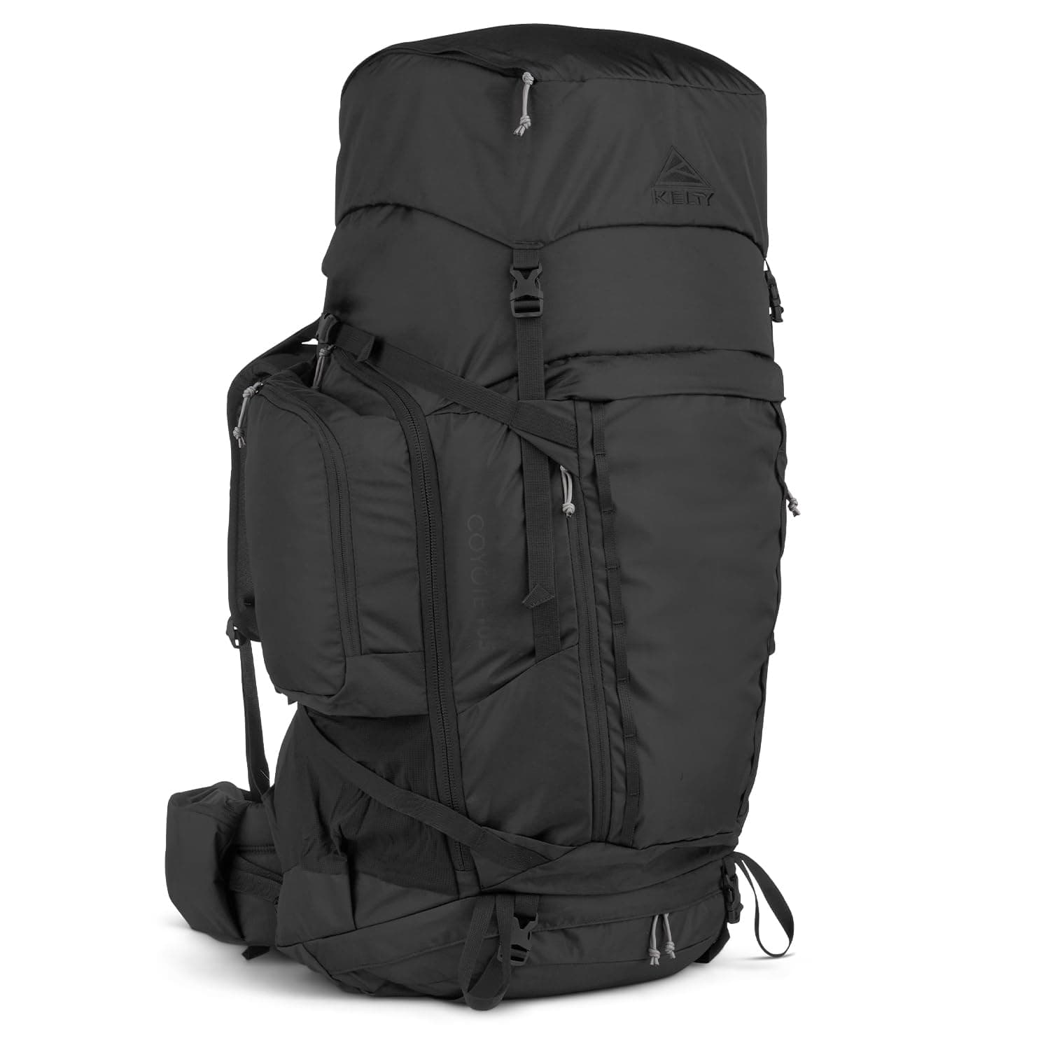 Coyote 60-105 Liter Internal Frame Backpack - Hiking, Backpacking, Travel, Adjustable Torso (105L / Black)