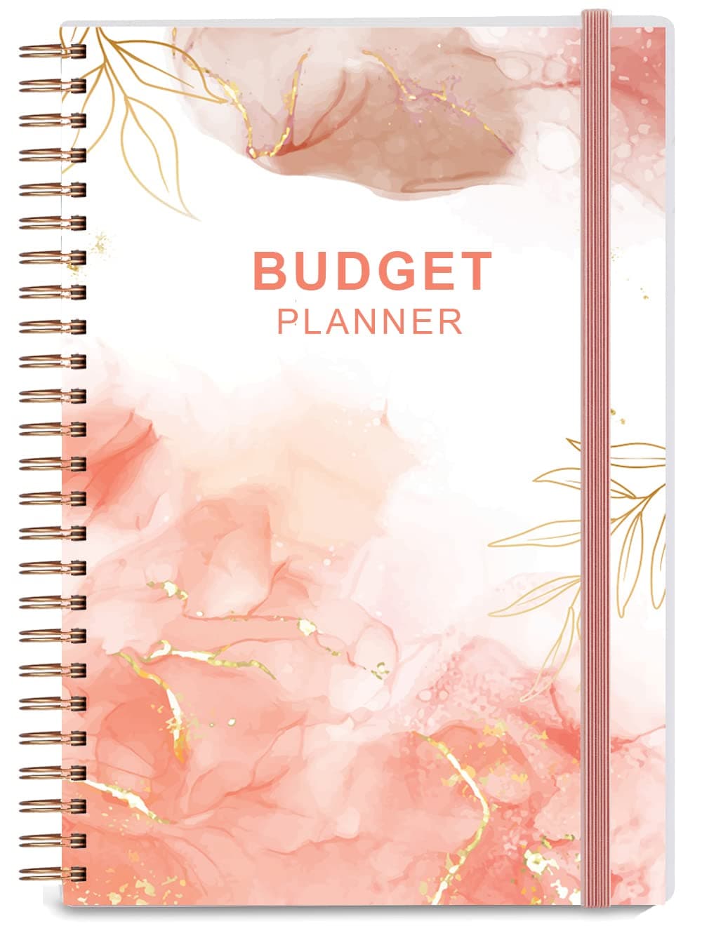 Budget Planner - Monthly Financial Organizer with Expense Tracker Notebook. Monthly Budget Journal,A5 Undated Finance Planner/Account Book That Manages Your Finances, Start Anytime, Rose