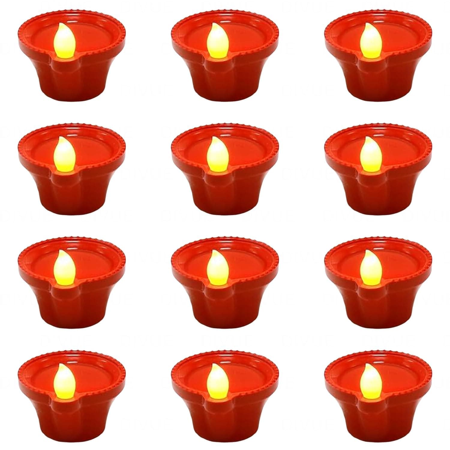 perpetual Water Sensor Diya for Home Decoration - 24 Pcs Electric Flameless & Smokeless LED Diya Lights, Candle for Home Decor, Diwali Festivals Decoration,Christmas,New Year, Festive©