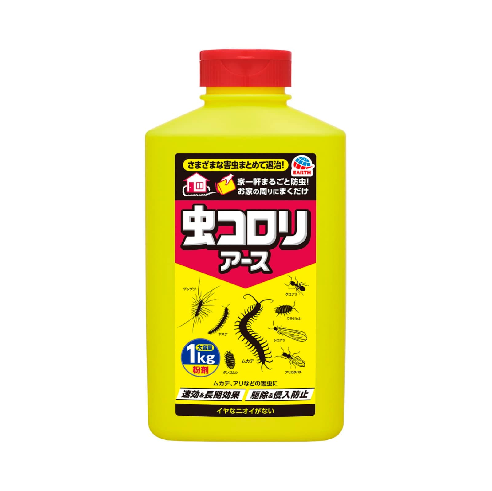 Mushi Koroli Earth Large Capacity (Powder), 2.2 lbs (1 kg), Large Capacity, Pest Control, Outdoor, Intrusion Prevention, Extermination, Intrusion Prevention, Fast-Acting, Residual Effect, Centipede