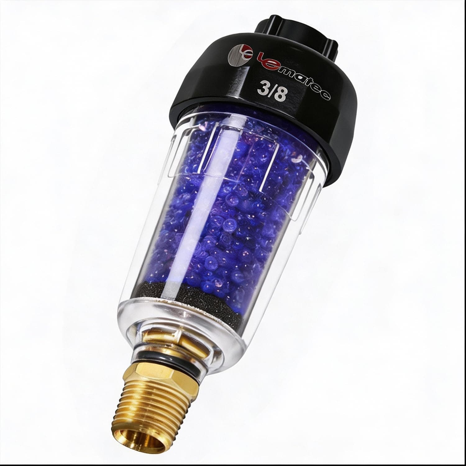 LEMATEC Compressed Air Dryer with Desiccant Filter System - Removes Oil, Water & Moisture for Pneumatic Tools, HVLP Paint Spray Guns - 150 PSI, 22 CFM Flow Rate - 3/8"