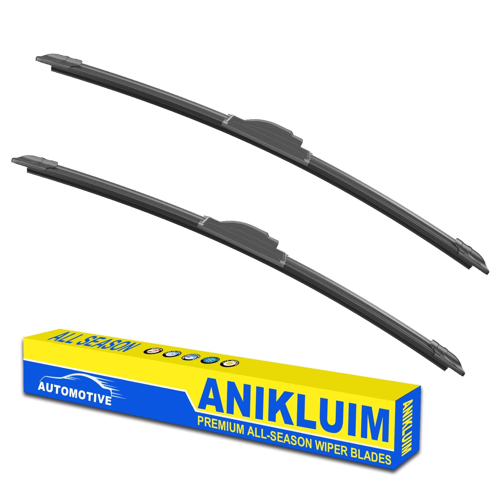 OEM Quality 24" + 22" Premium All-Seasons Durable Stable And Quiet Windshield Wiper Blades + 1 Year Warranty (Set of 2)