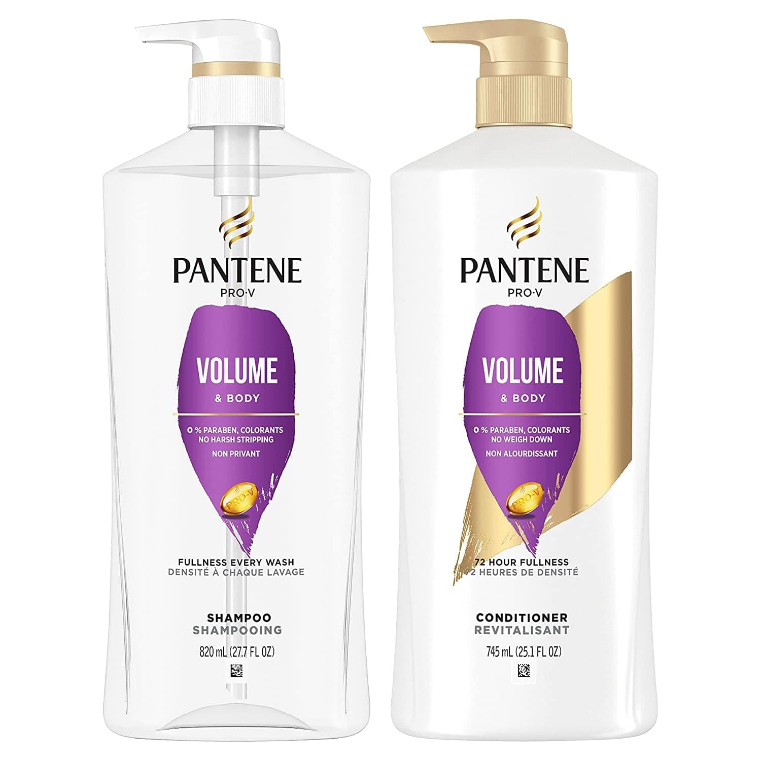 Pantene Pro-V Volume & Fullness Shampoo 27.7 oz + Conditioner 25.1 oz + Rescue Shot 0.5 oz