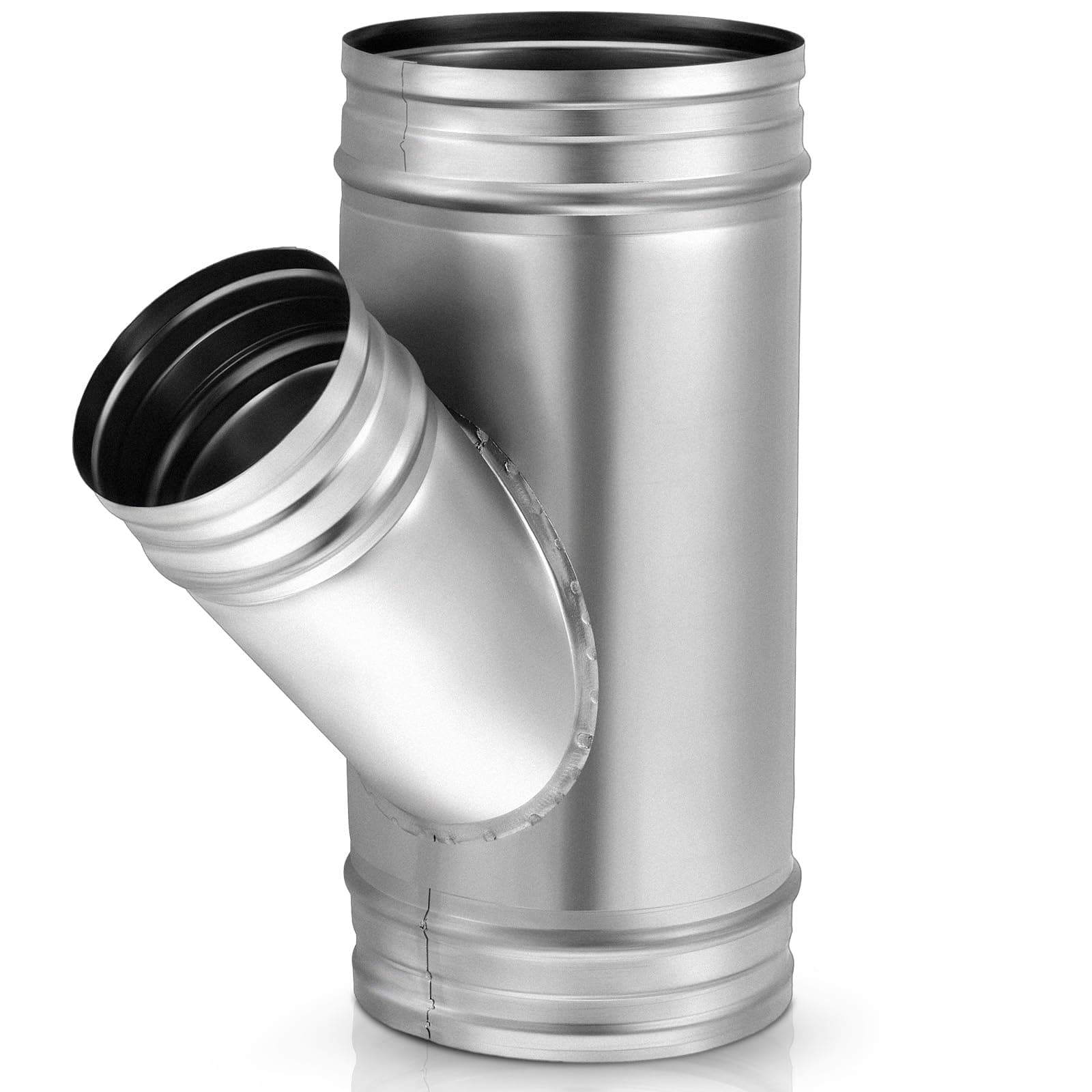 6 x 6 x 4 Inch Duct Connector 45 Degree Galvanized Duct Splitter 3 Way Metal Dryer Vent Connector for Exhaust Fan Dryer Vent Hose Kitchen Bathroom Fittings