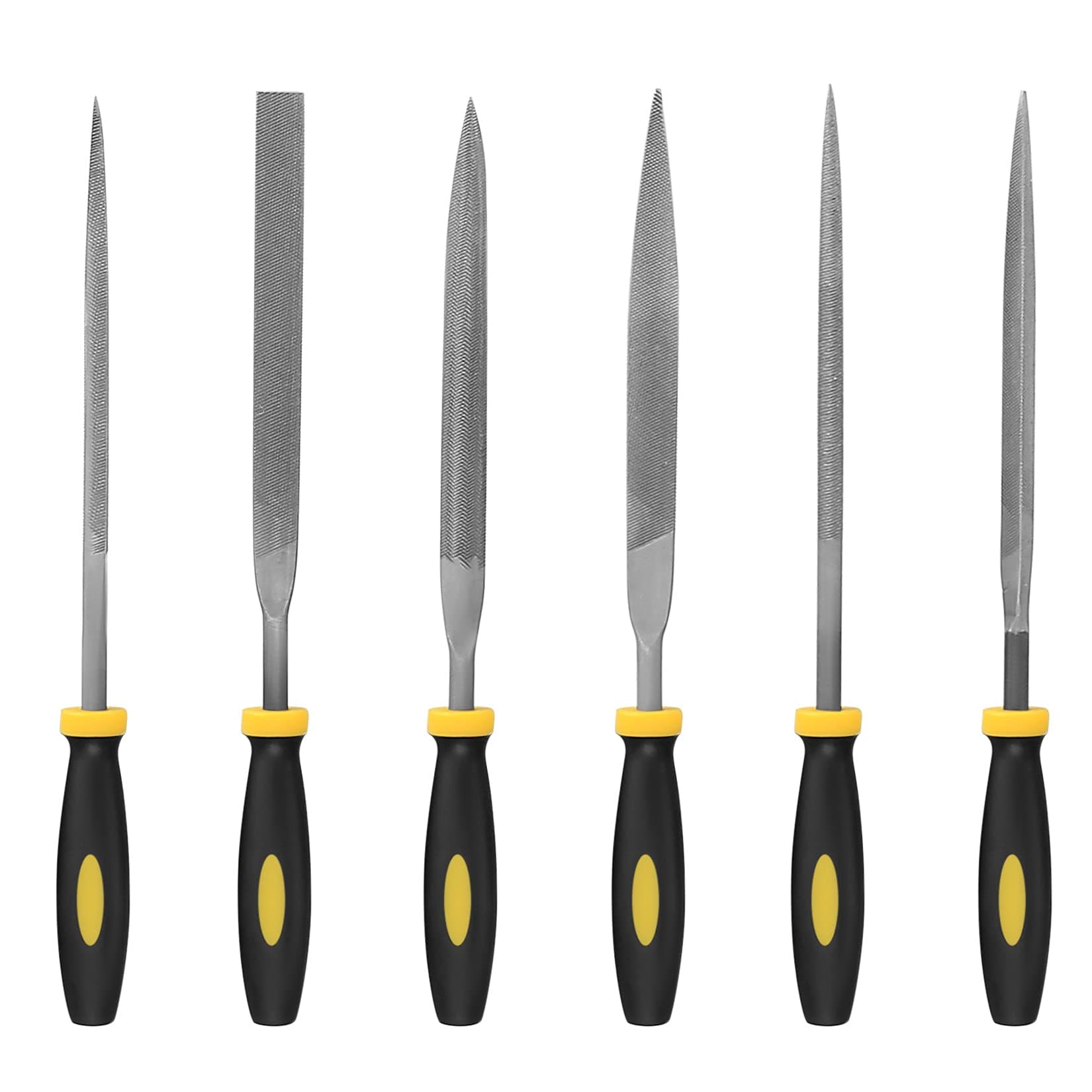 Metal File Set, 6 Pcs Small Needle File Set, Metal Wood Rasps Files Tool Sets, Carbon Steel File Kit with Handle for Metal, Wood, Glass, Plastic, Leather, Jewelry