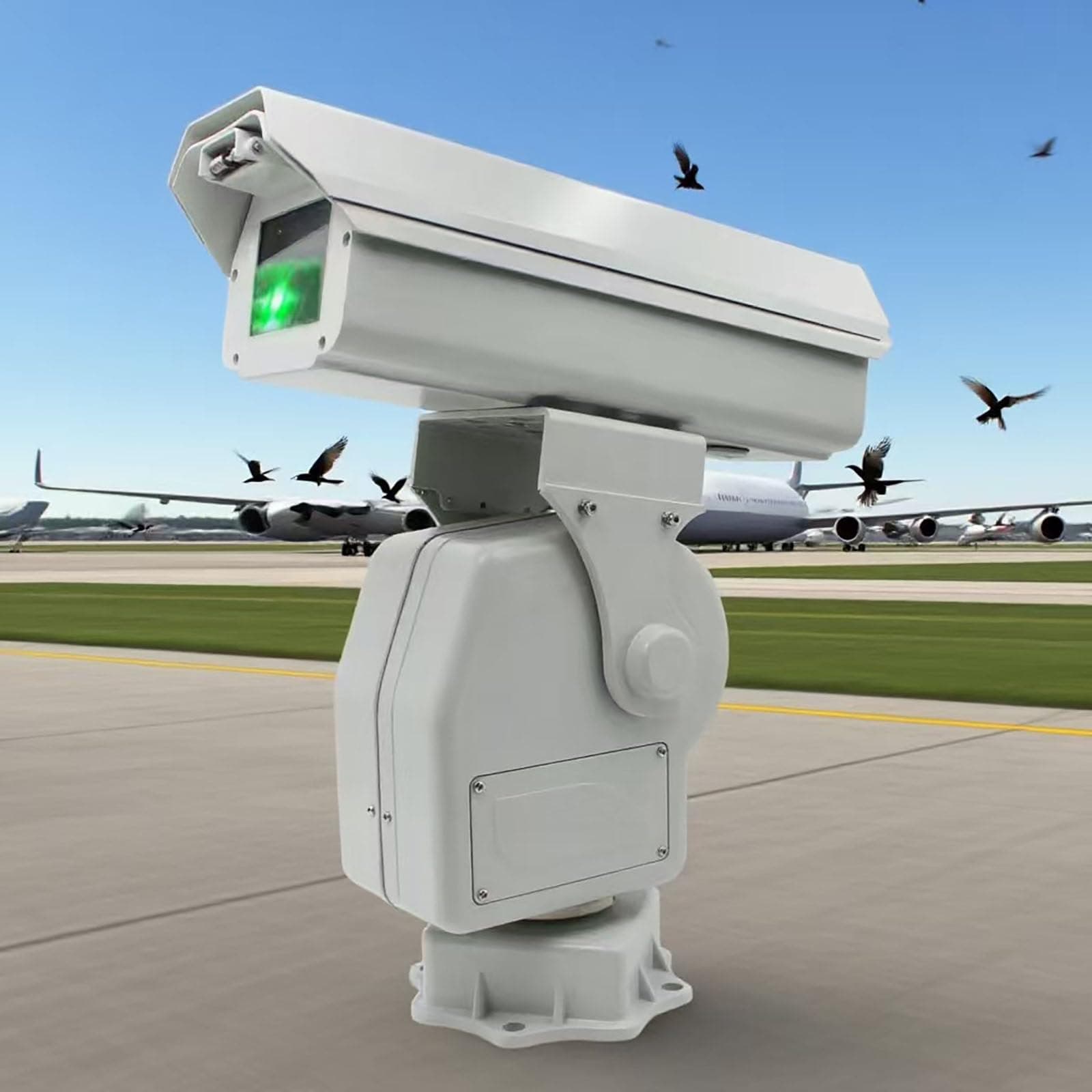 Smart PTZ Laser-Bird Repeller, 360° Auto-Rotating Auto-Cruise, AI Remote Control Bird Chaser for Pigeon Crow Woodpecker Garden Farm Industrial A