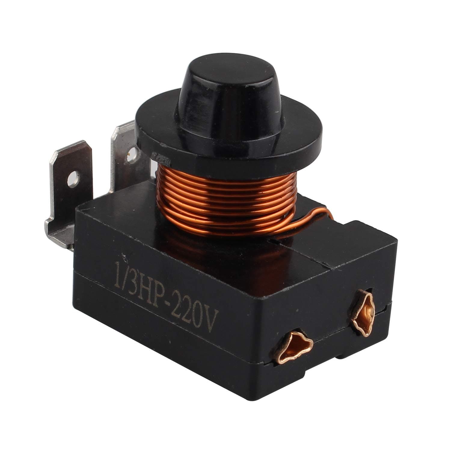 220V Refrigerator PTC Starter Relay Plastic Housing 3 Pin 250W Compressor Relay Starter Refrigerator Parts for Refrigerator (Black)