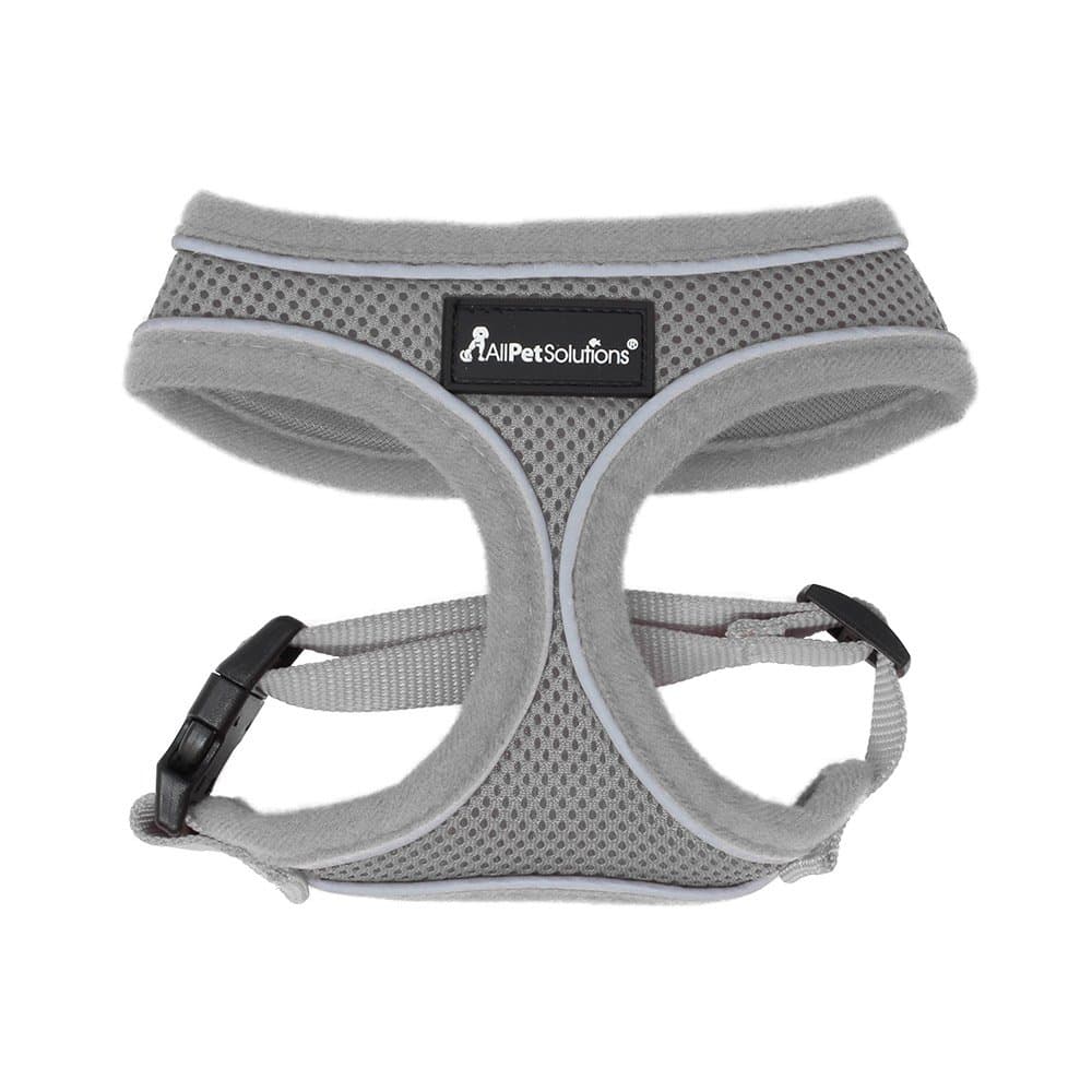 AllPetSolutions Dog Harness - Cool Pet Vest with Back D-Ring for Dog Lead Clips - Mesh Fabric Puppy Harness with Soft Padding - Training Stuff and Supplies for Small, Medium, Large Dogs - M, Grey