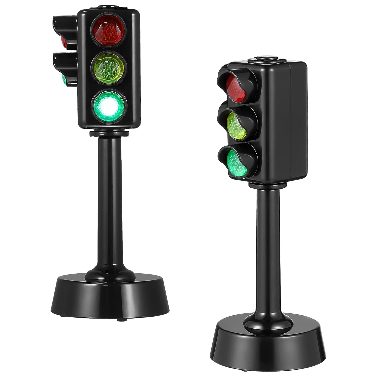 Traffic Light Toy for Kids, 2Pcs Mini Traffic Light Traffic Signal Light Lamp Stop Light Model Red Light Green Light Game Early Education Playset Toddler Party Favor, Small
