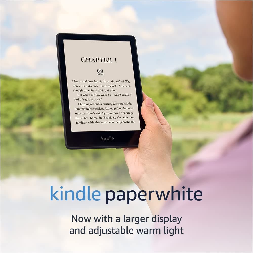 Amazon Kindle Paperwhite (8 GB) – Now with a larger display, adjustable warm light, increased battery life, and faster page turns – Black