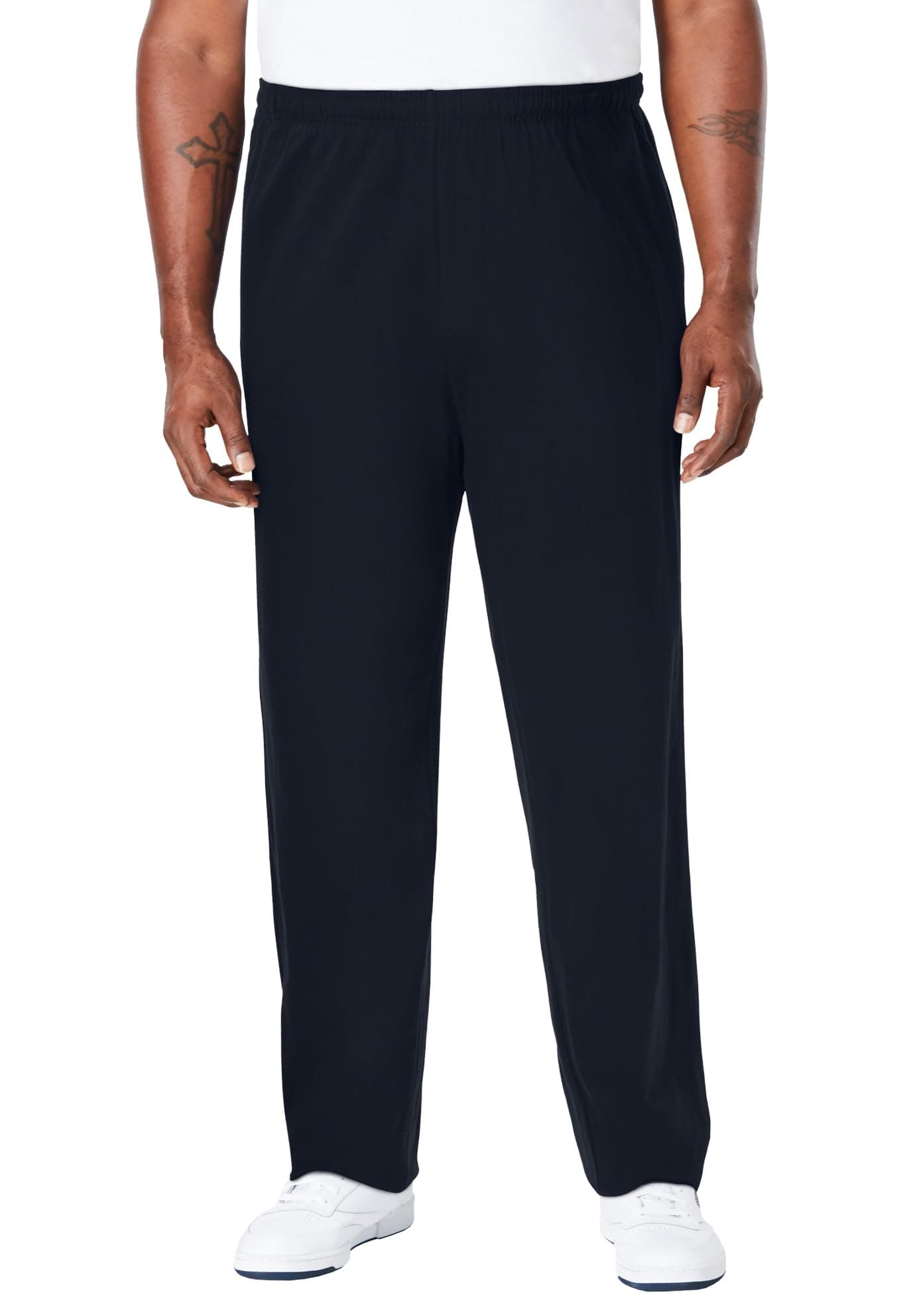 Men's Big & Tall Lightweight Jersey Open-Bottom Sweatpants