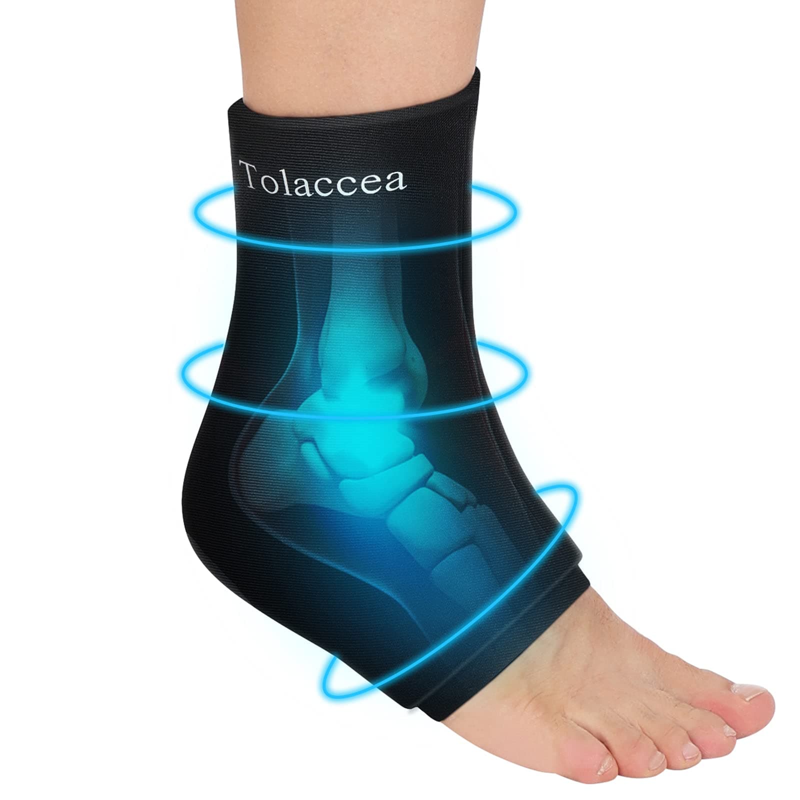Ankle Foot Ice Pack Wrap for Injuries, Reusable Gel Ice Pack for Hot & Cold Therapy, Cold Therapy Compression Sleeve for Achilles Tendonitis,Plantar Fasciitis,Swelling,Sprained,Pain Relie