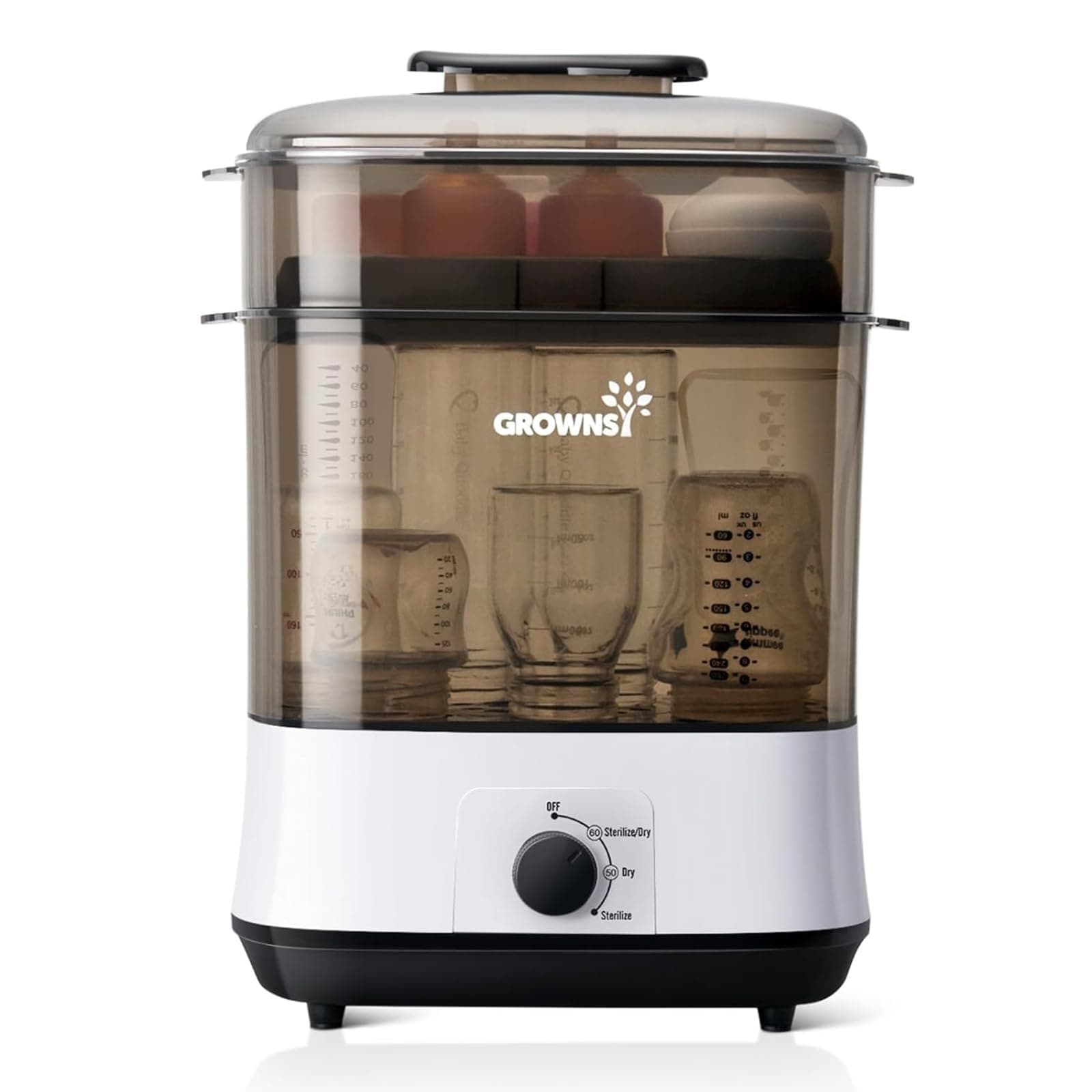 Adjustable 4 in 1 Large Bottle Sterilizer and Dryer, 8 Bottles Capacity,Electric Steam Baby Bottle Sterilizer, Sanitizer for Baby Bottles & Pacifiers, Breast Pump Parts