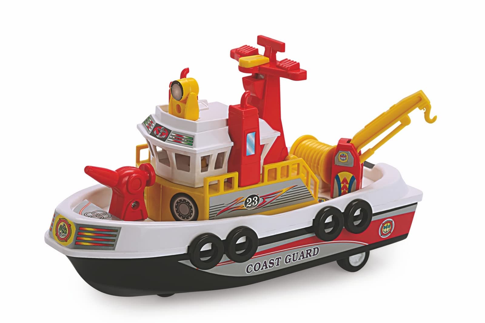 City Harbour Boat Ship Maintenance Free Pullback Spring Action Race Toy Gift for Boys 3+ Years. Strong ABS Plastic, NO Sharp Edges, BIS Certified. Pack of 1, Color Red