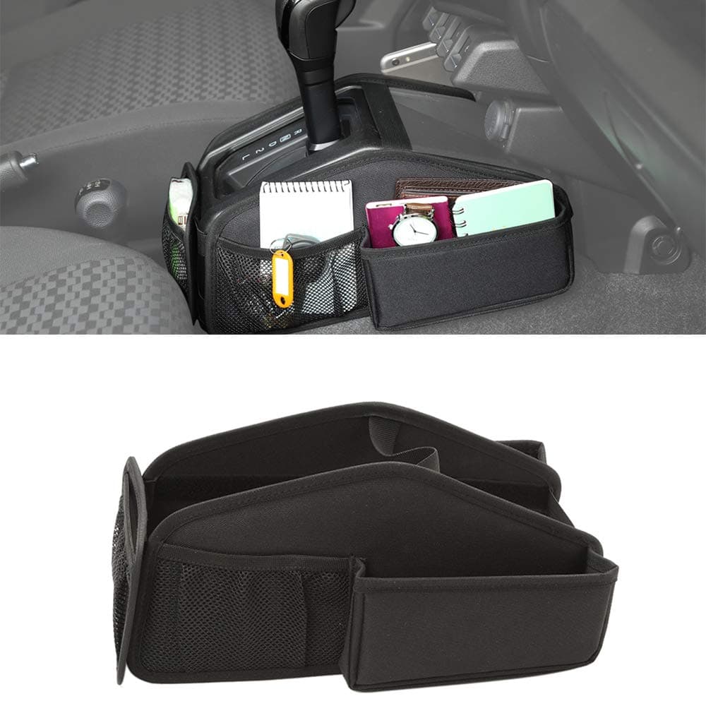 Car Gear Shift Storage Bag Organizer Tray for Suzuki Jimny 2019 2020 2021 2022 2023 JB64 JB74 Car Interior Accessories Black Oxford Cloth