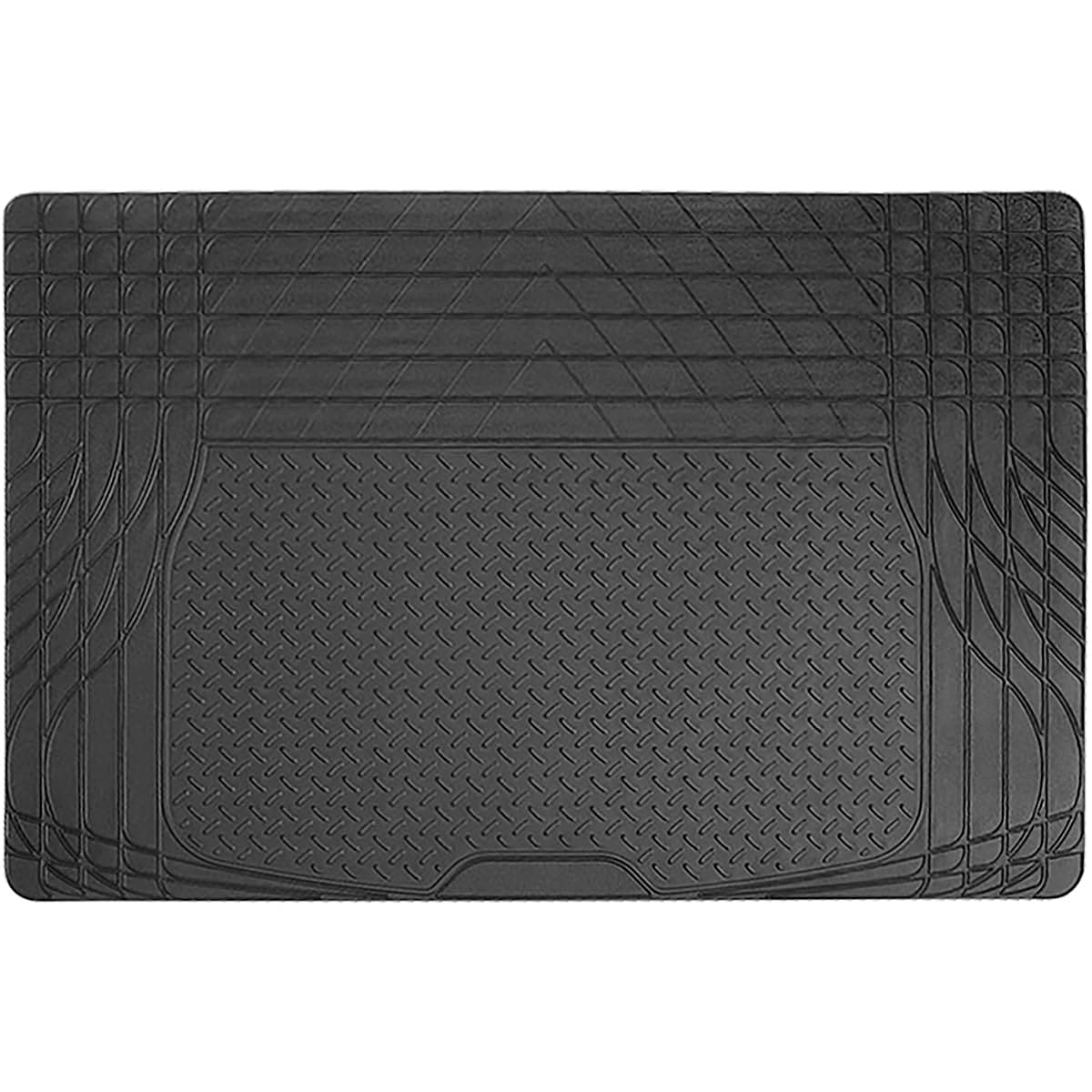 Black Rubber Boot Mat SS5125 - Protects Your Vehicle Carpet - 120 x 80 cm - Fits All Cars - Trim-To-Fit