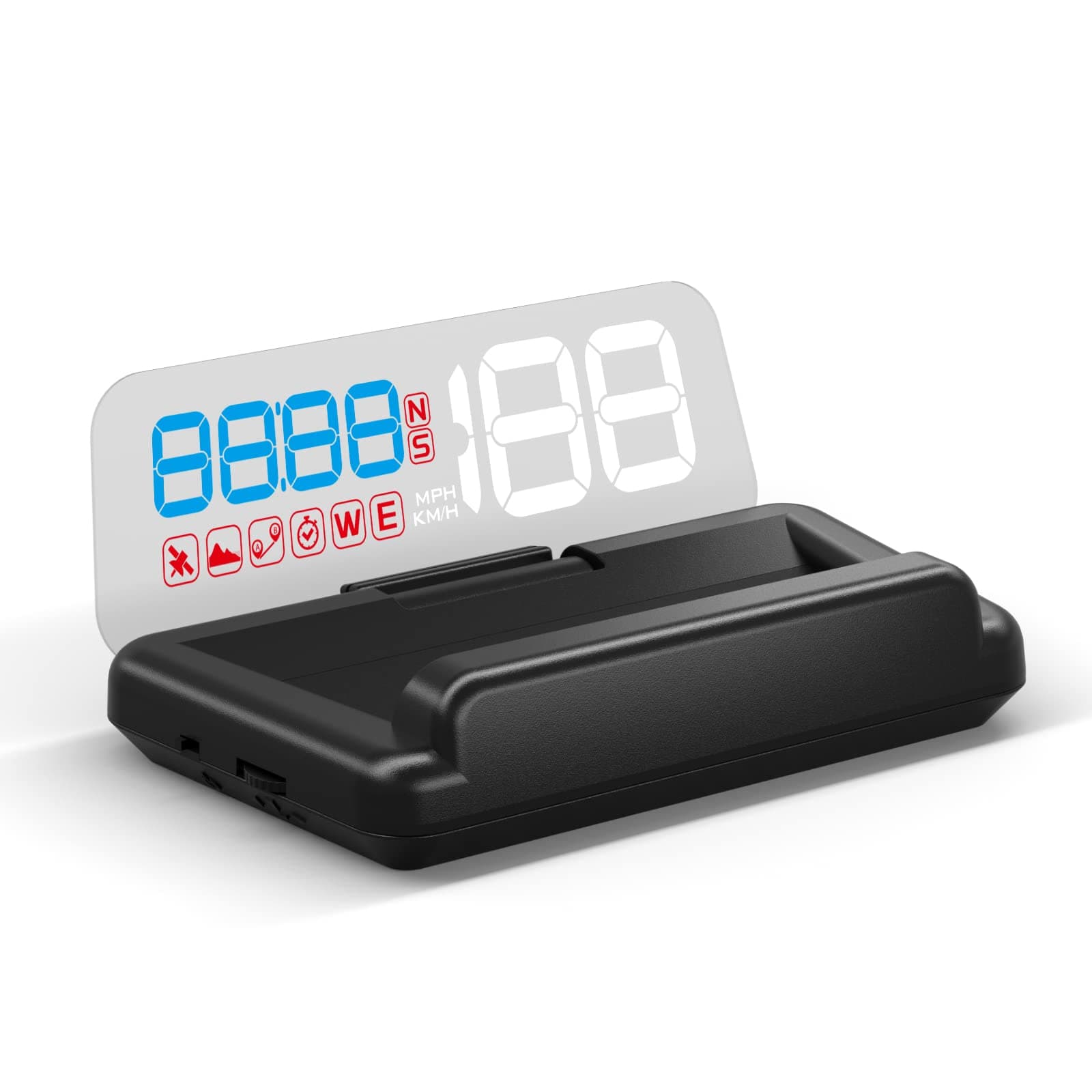 Universal Car HUD Head Up Display T900, with Satellite Clock, Single Driving Time and Single Driving Distance, Work for All Vehicles