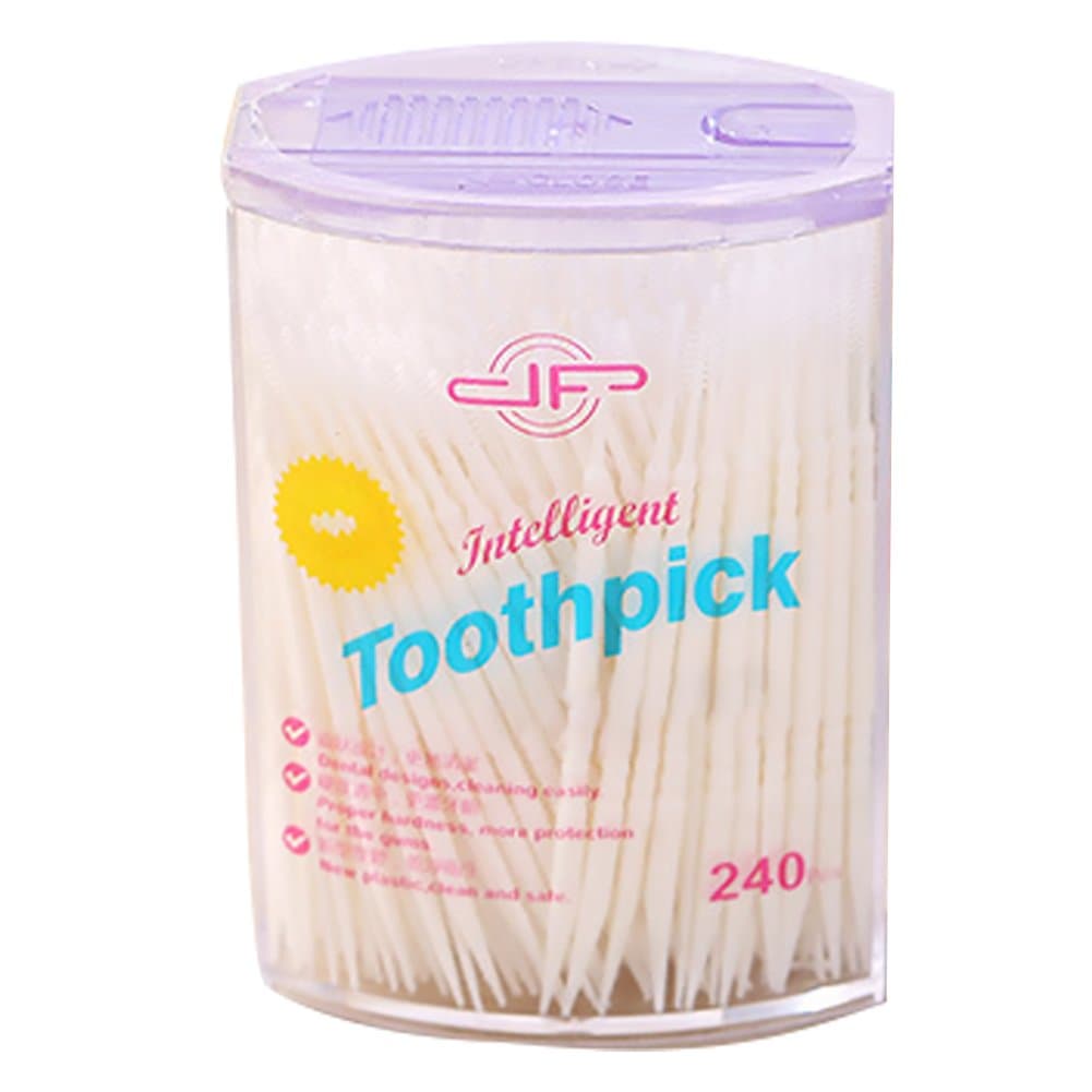 Naisicatar - Disposable Plastic Toothpicks - Toothpicks, Interdental Tooth Cleaning Tool, Easy and Gentle Tooth Pick. 50 White Toothpicks.