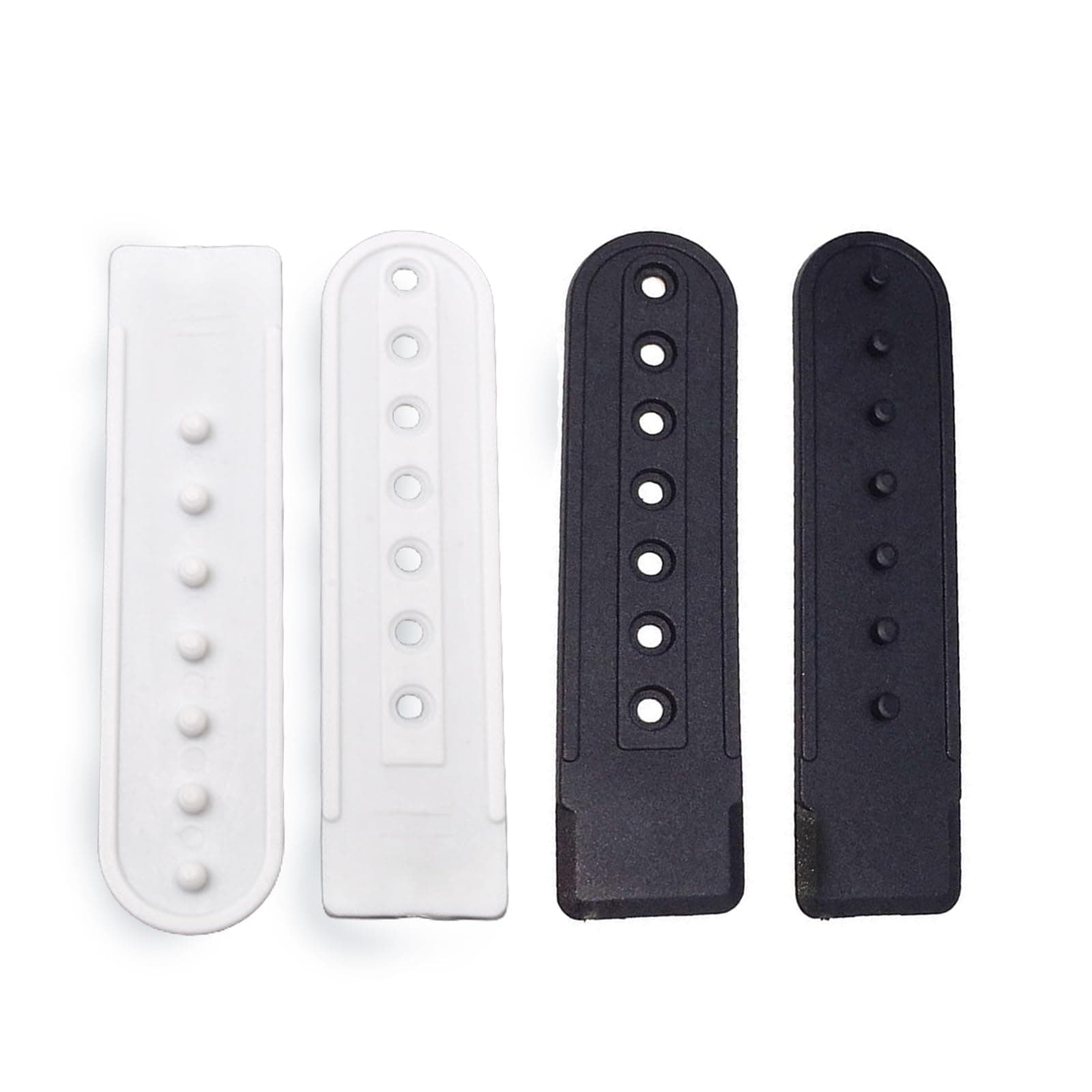 Zittop 2 Pairs Black & White Plastic Snapback Strap with 7 Holes Hats Caps Replacement Fastener Repair Snap Buckle Strap (Black and White)