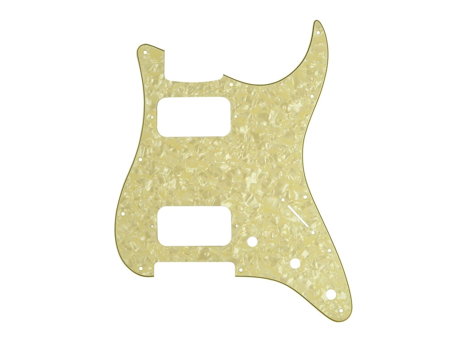 Borderlands PG4189 H-H 11-Hole 4-Ply Pearl Replacement Stratocaster Pickguard - Cream