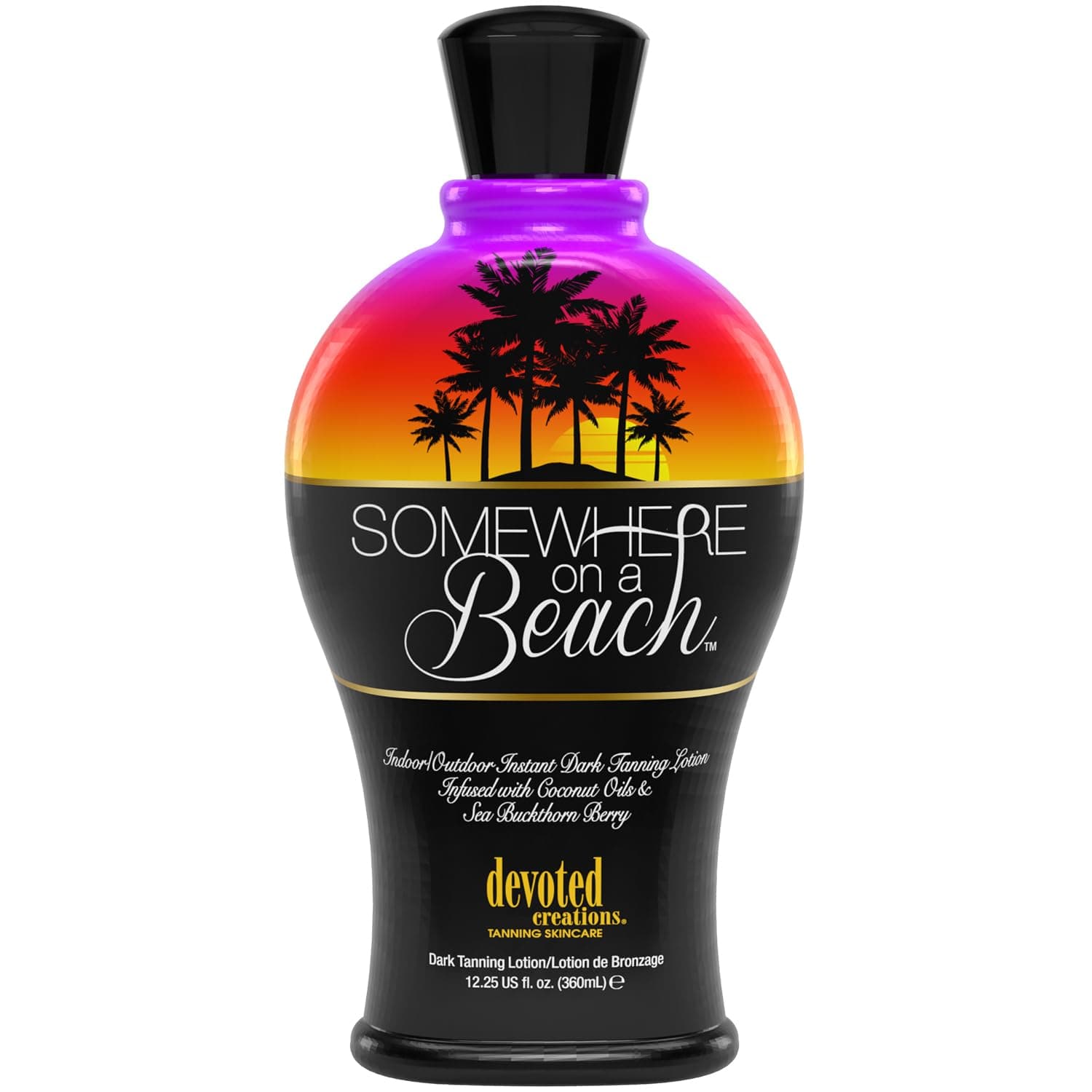 Devoted Creations Somewhere on a Beach, Indoor Outdoor, Instant Dark Tanning Lotion 12.25 Ounce