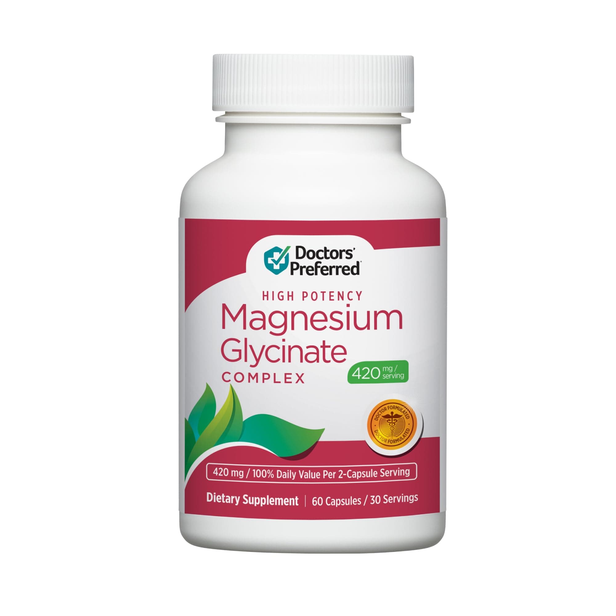 High Potency Magnesium Glycinate Complex- Doctor-Developed Formula for Heart Health, Mood Support and More | 420 mg per Serving | 30-Day Supply