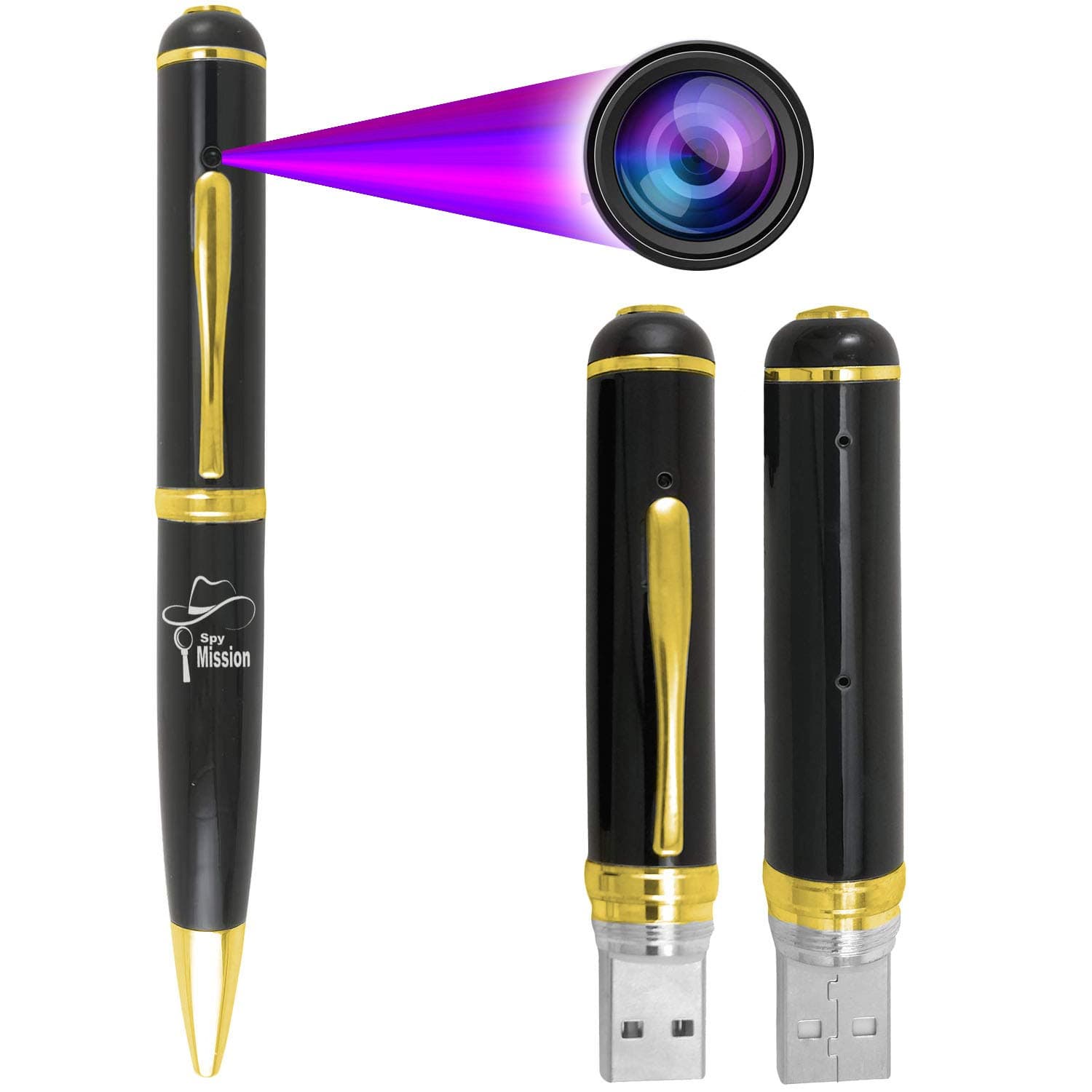 Spy Camera Spy Mssion HD Spy Pen Camera Video/ Audio Hidden Recording,HD Sound Clearity Pen Wired Camera Updated Model with Built in Memory. Everything is Updated and Best Performance Series-3