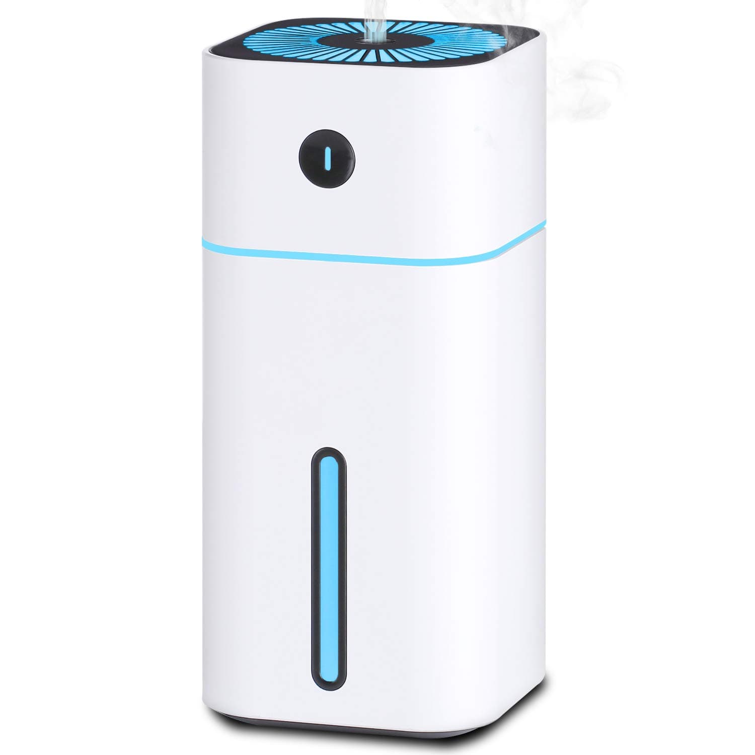 COSSCCI Small Cool Mist Humidifiers Portable Mini USB Humidifier for Desk Personal Car Travel Home Office Baby Bedroom Desktop with 7 Colors Night Light and Auto Shut-Off (180ML)