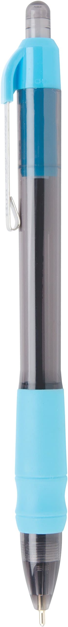 250 Promotional Retractable Ballpoint Pens - Only $0.89 Each - Customize With Your Logo - Free Shipping - Blue or Black Ink - Maxglide Click Tropical Model (Light Blue)