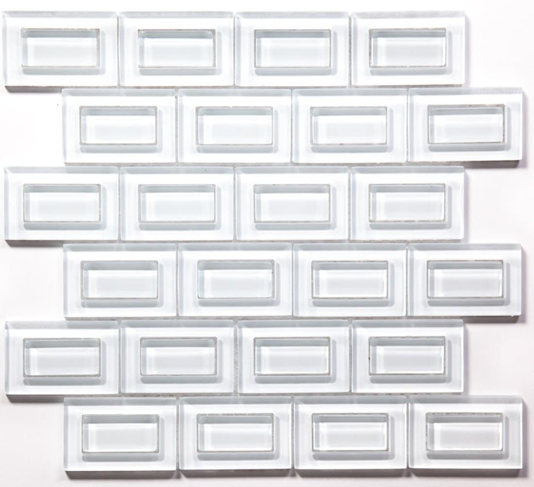 Super White Inside/Out Water Jet Mosaic Glass Tile / 11 sq ft