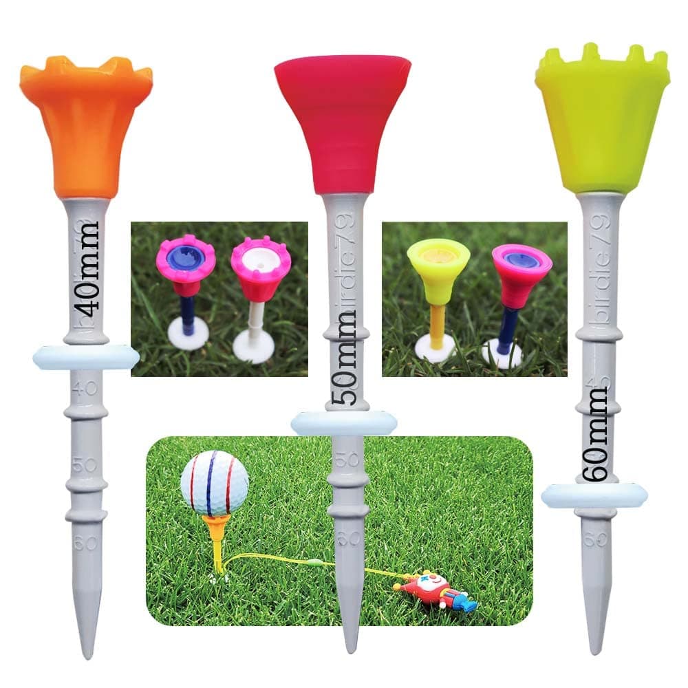 Upgraded Premium Big Head(Silicone) Golf Tees 3-1/4 – Height Adjustable – Easy Tee Up -Tee Off with Greater Consistency – Excellent Durability – Golf Tee Hanger – 1Pack