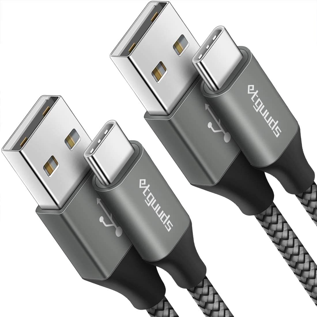 etguuds USB C 3A Cable, Fast Charging, USB A to Type C, Braided Compatible with Samsung Galaxy S22, S21, S20, Ultra, S10, S10E, S9, 5G, Note 20, 10, 9, A10e, A20, A50, A51, A71, Moto G7, G8, G9,