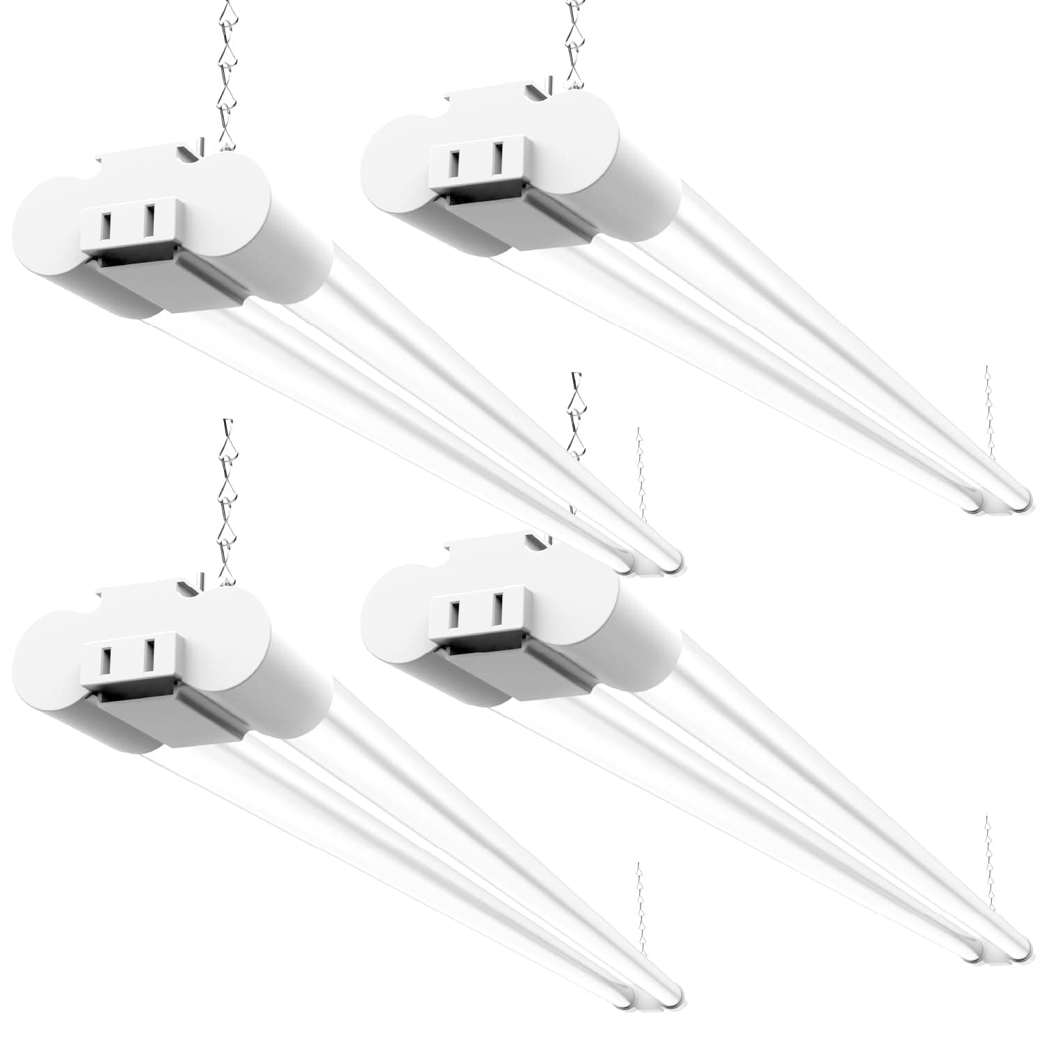 Sunco LED Shop Lights for Workshop 4FT, Linkable Garage Lighting, 4500 LM, 40W (150W Equivalent), 5000K Daylight, Surface + Suspension Mount, 48 Inch Integrated Fixture, White 4 Pack.