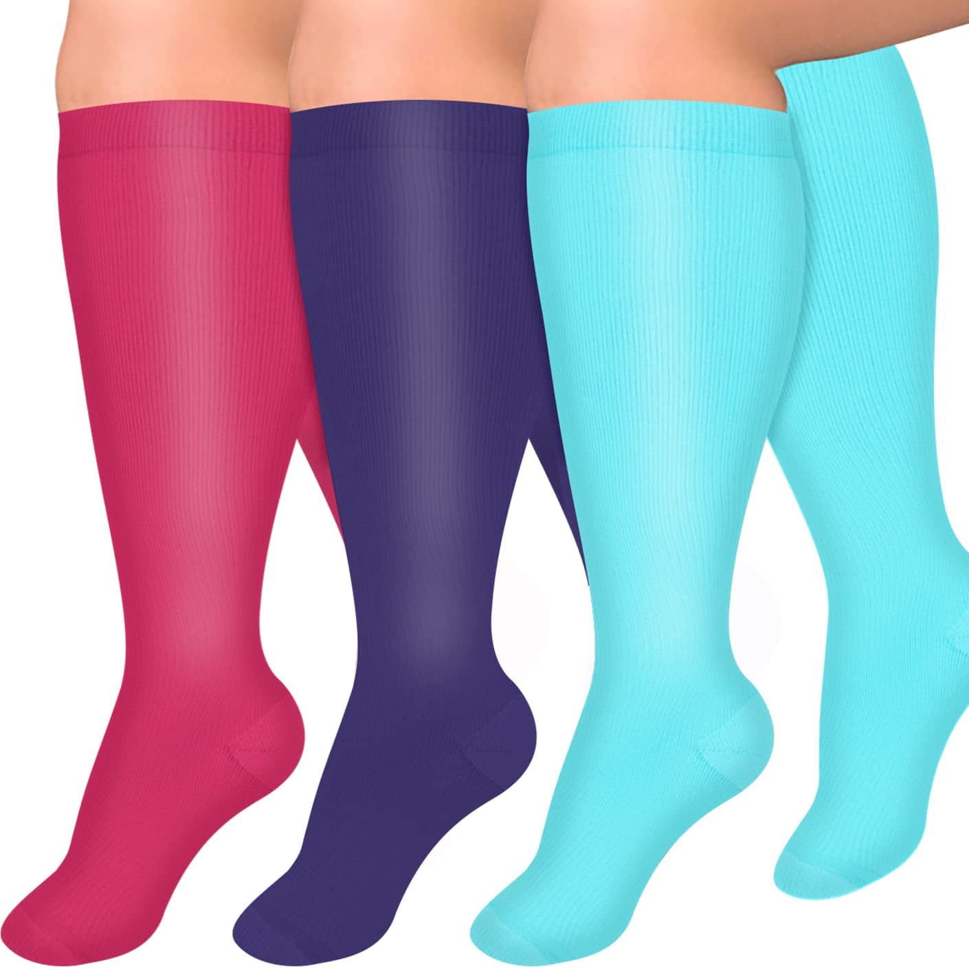Graduated Copper Compression Socks for Women Men Circulation 20-30mmhg-Best Support for Running,Nursing,Hiking