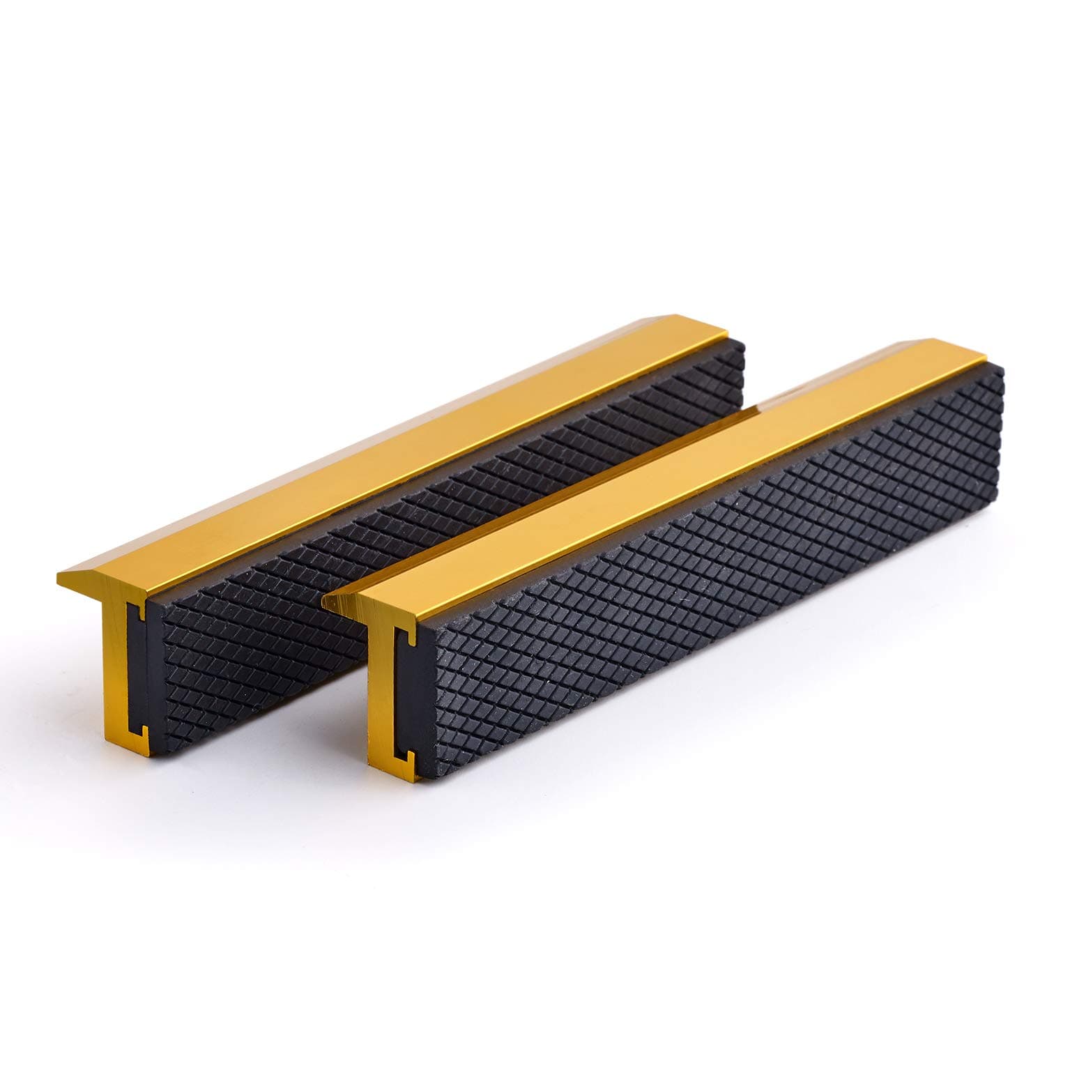 6" Vise Jaws, Universal Soft Vice Jaws Pads Covers with Strong Magnetic, Multi-Purpose Protector for Any Metal Vice, 1 Pair, Golden