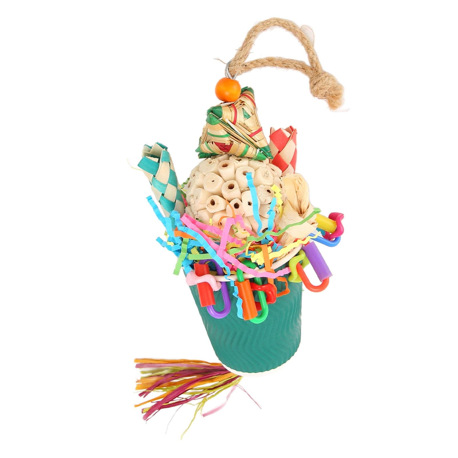 Zerodis Parro Foraging Toy, Interactive Bite Resistance Relieve Boredom Foraging Trap Cup Bird Toy for Cockatiels for Conure for Lovebirds