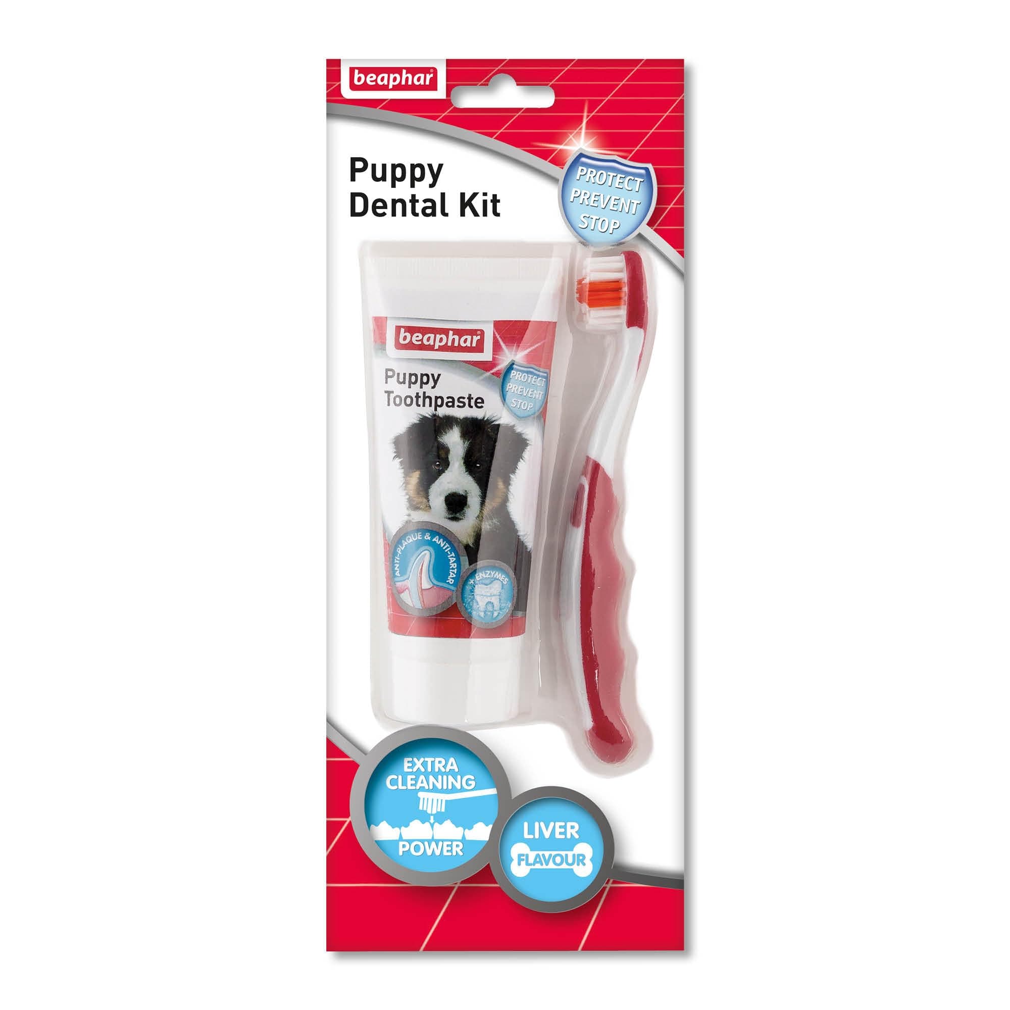 Beaphar Puppy Dental Kit, white/red