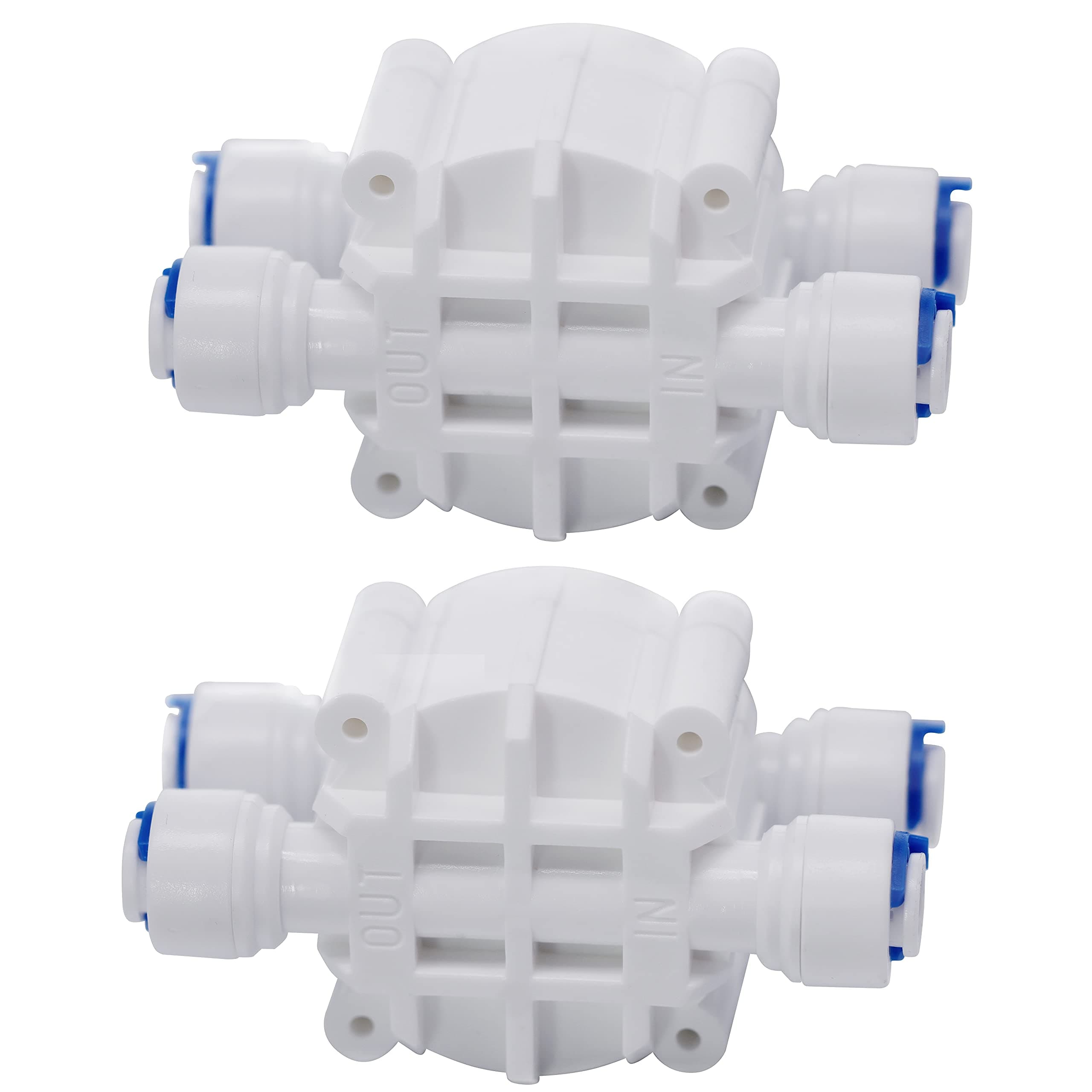 1/4" Automatic Shut-Off Valve with Quick-Connect Fittings for RO Reverse Osmosis(Pack of 2)