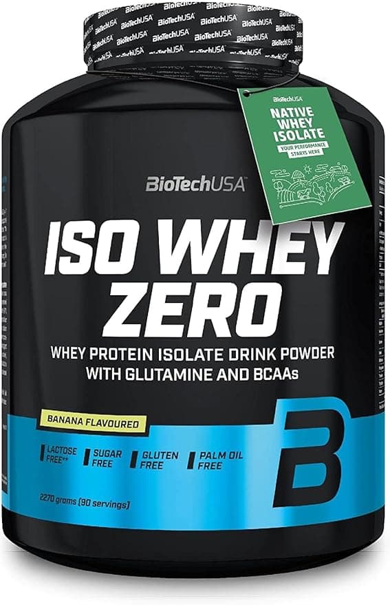 BioTechUSA Iso Whey Zero | Premium Whey Protein Isolate | Grass-Fed | Enzyme-Free | Sugar- and Gluten-Free, 2.27 kg, Banana