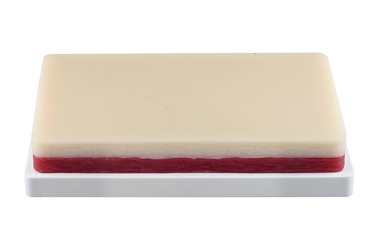 Kouber Science Large Silicone Suture Pad Model w/ 3 Skin Layers & Base, Reusable and Durable (18 x 12 x 2.5CM)