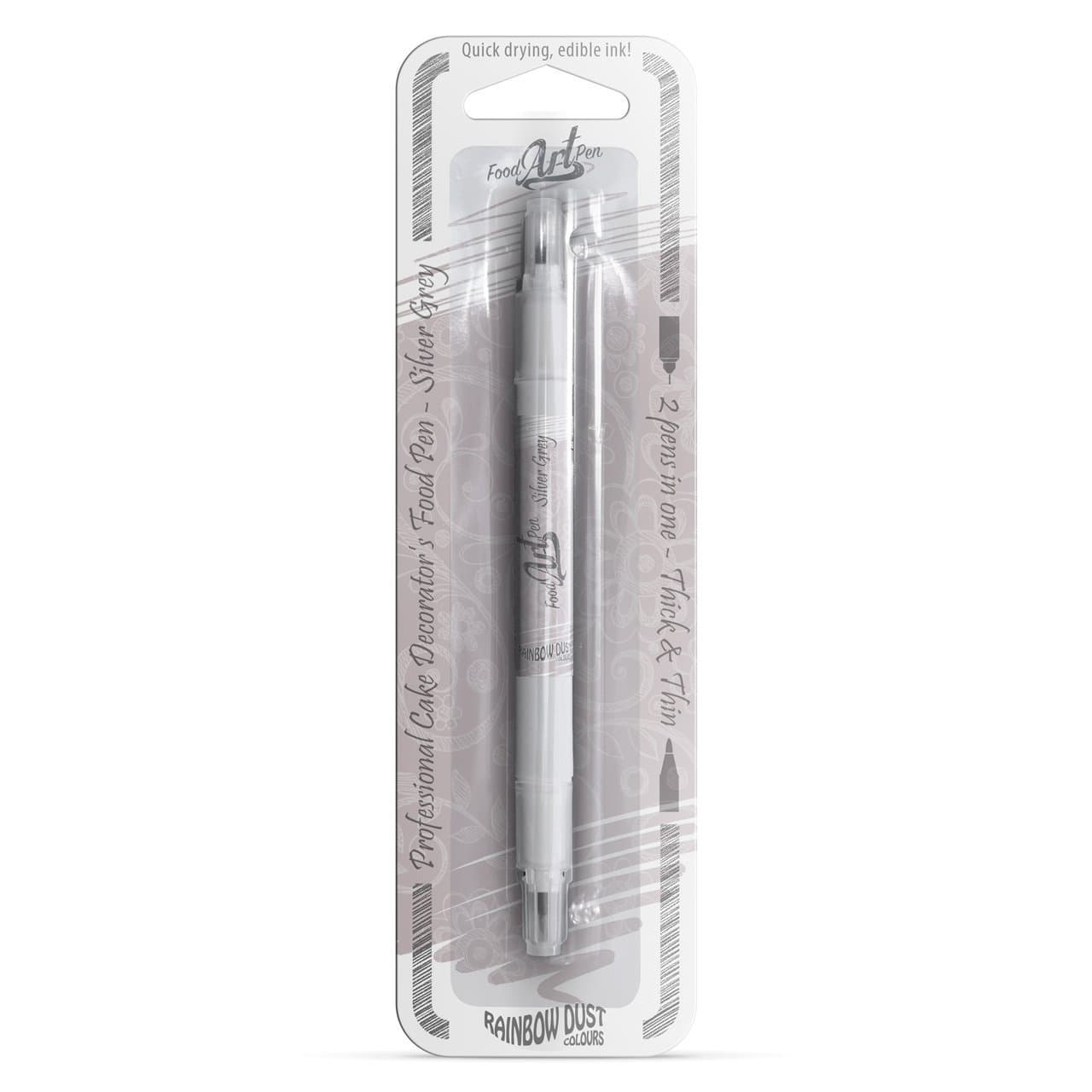 Professional Cake Decorators Double Ended Food Art Pen - Silver Grey