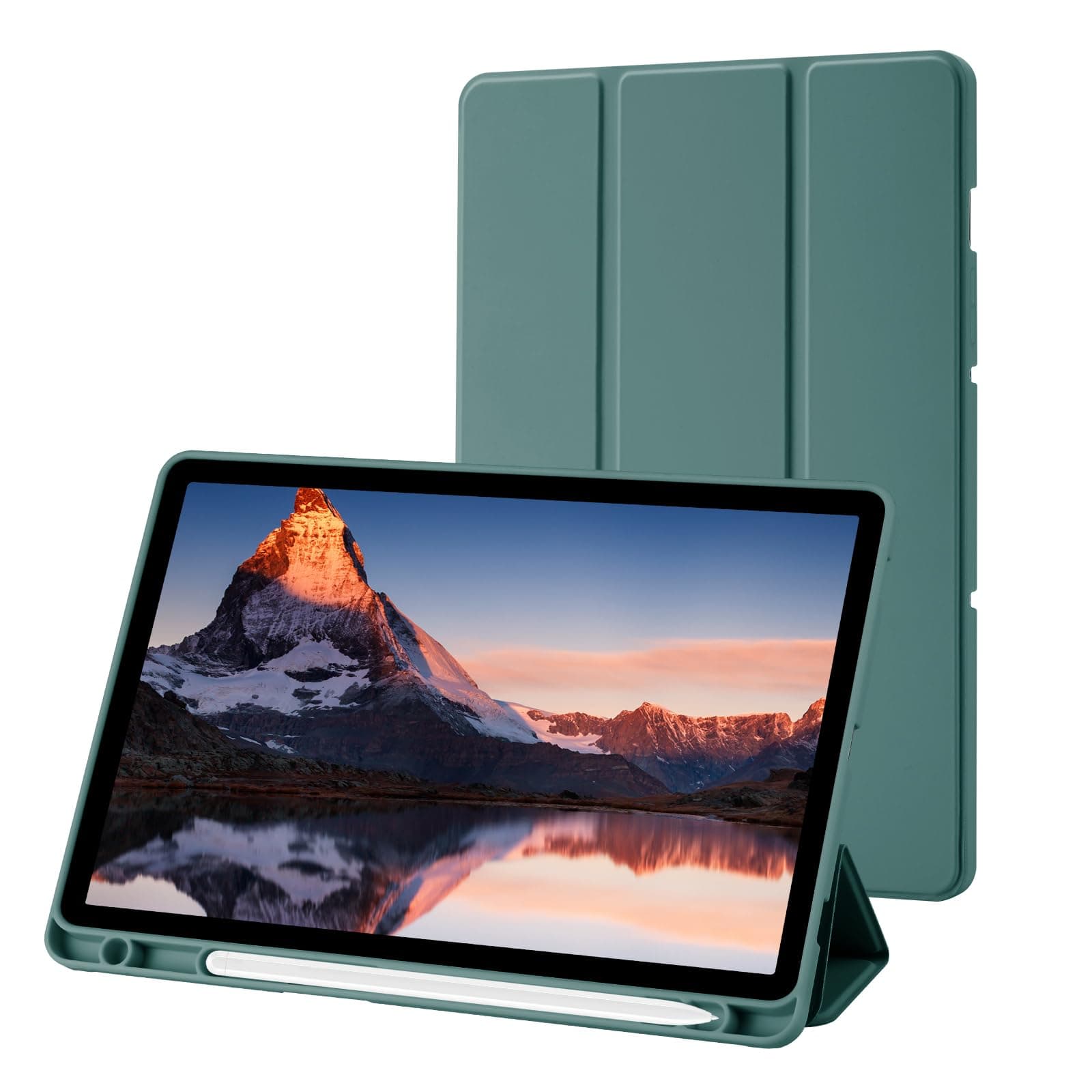 Case for Samsung Galaxy Tab S9 11 inch 2023 with S Pen Holder, Trifold Stand Smart Protective Case with Soft TPU Back, Auto Sleep/Wake Cover for Samsung Galaxy Tab S9 11 Case, Pine Green
